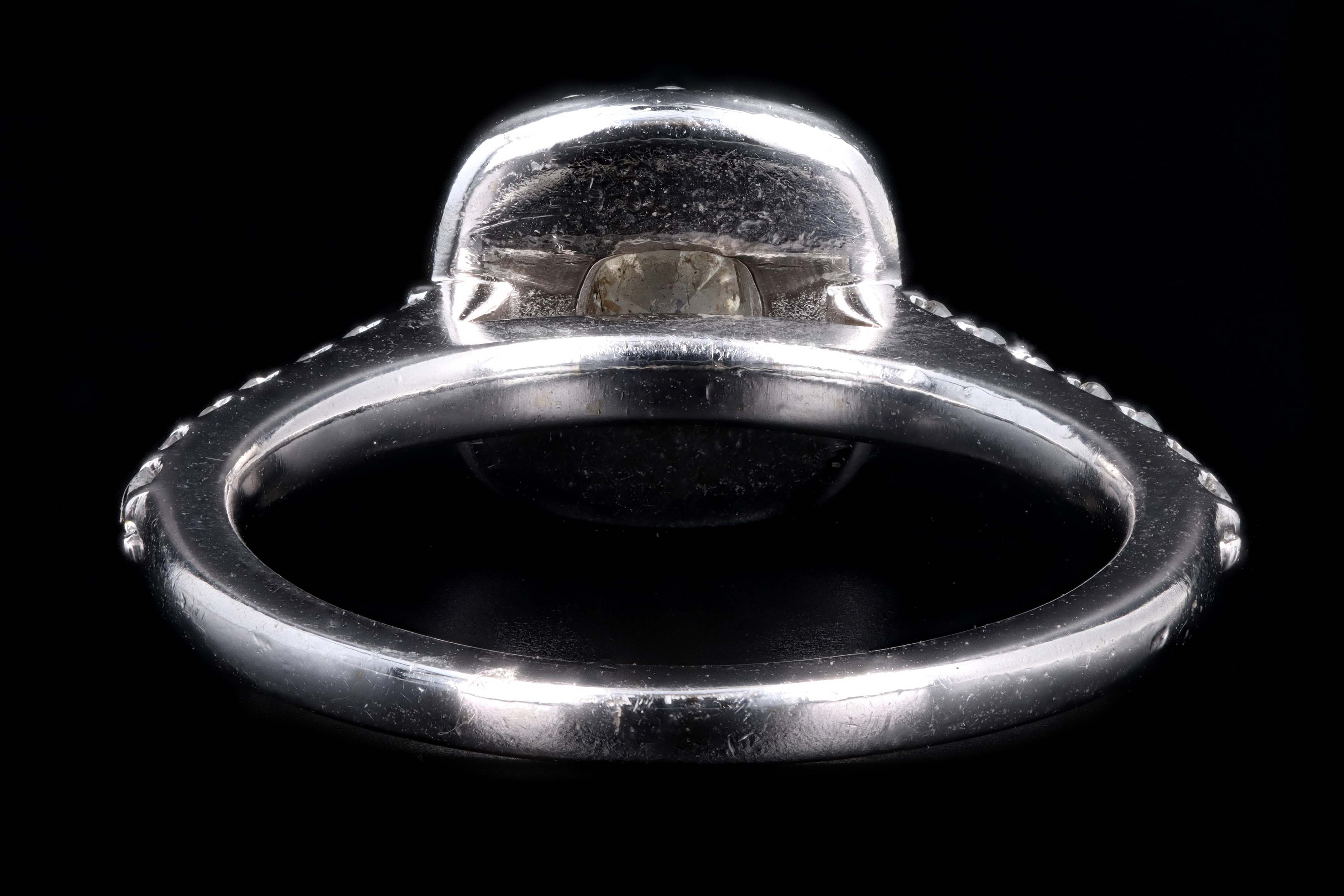 Modern 14K White Gold .62 Carat Round Brilliant Cut Diamond Engagement Ring - Queen May