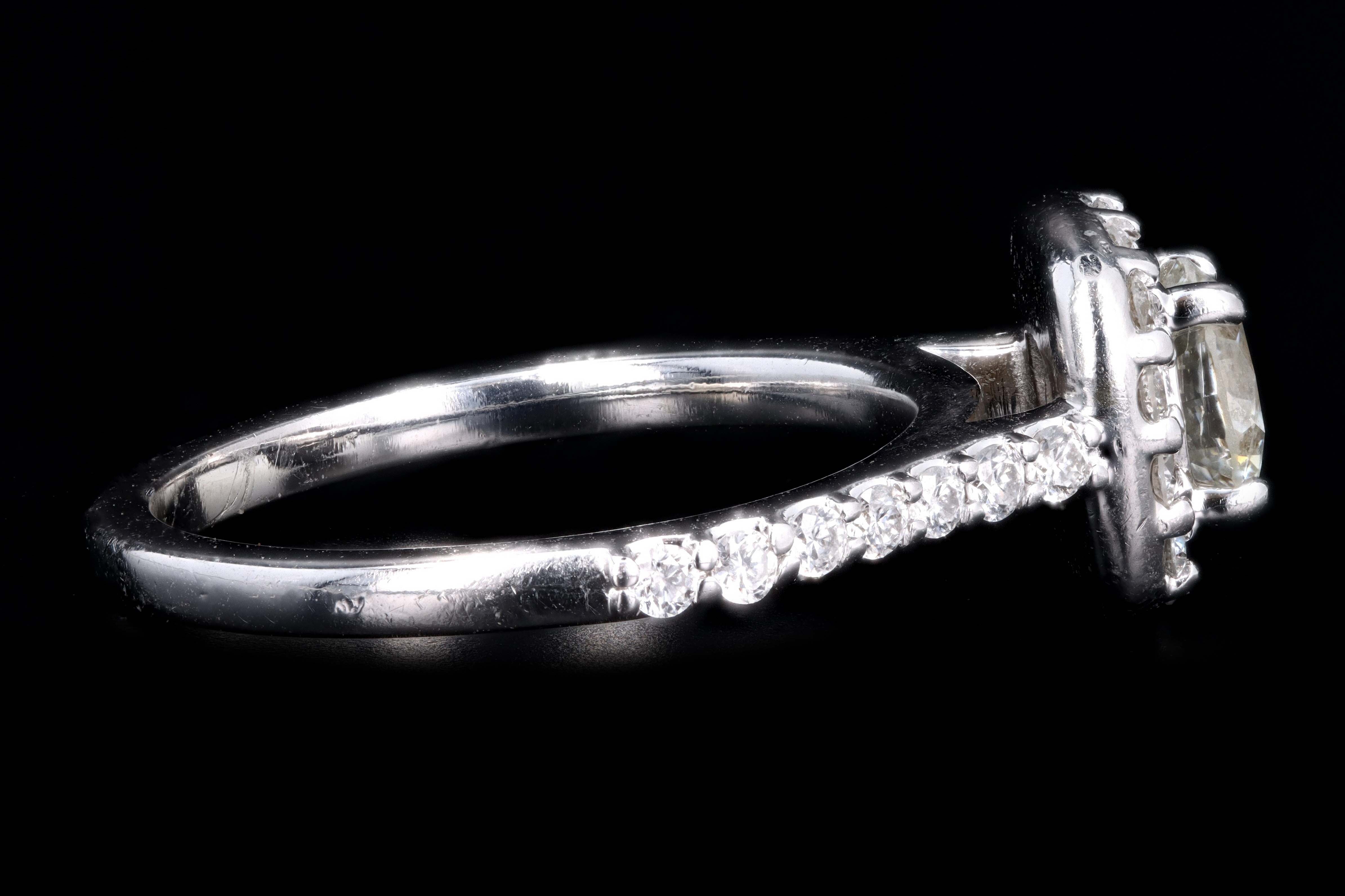Modern 14K White Gold .62 Carat Round Brilliant Cut Diamond Engagement Ring - Queen May