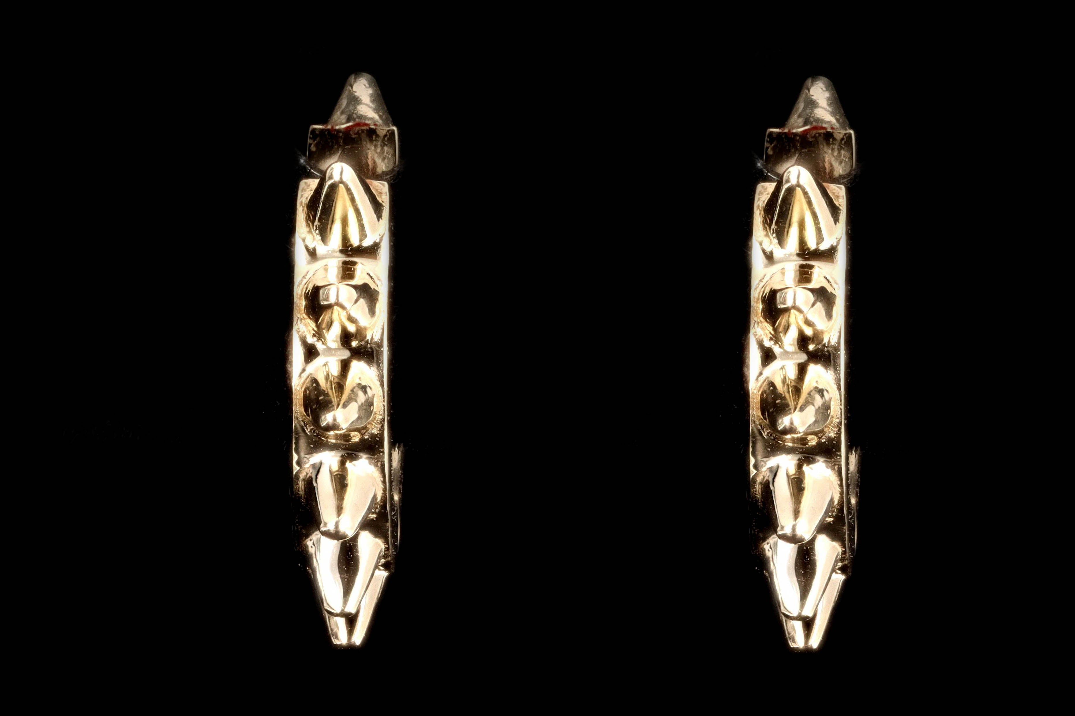 New 14K Yellow Gold Small Spike Hoop Earrings - Queen May