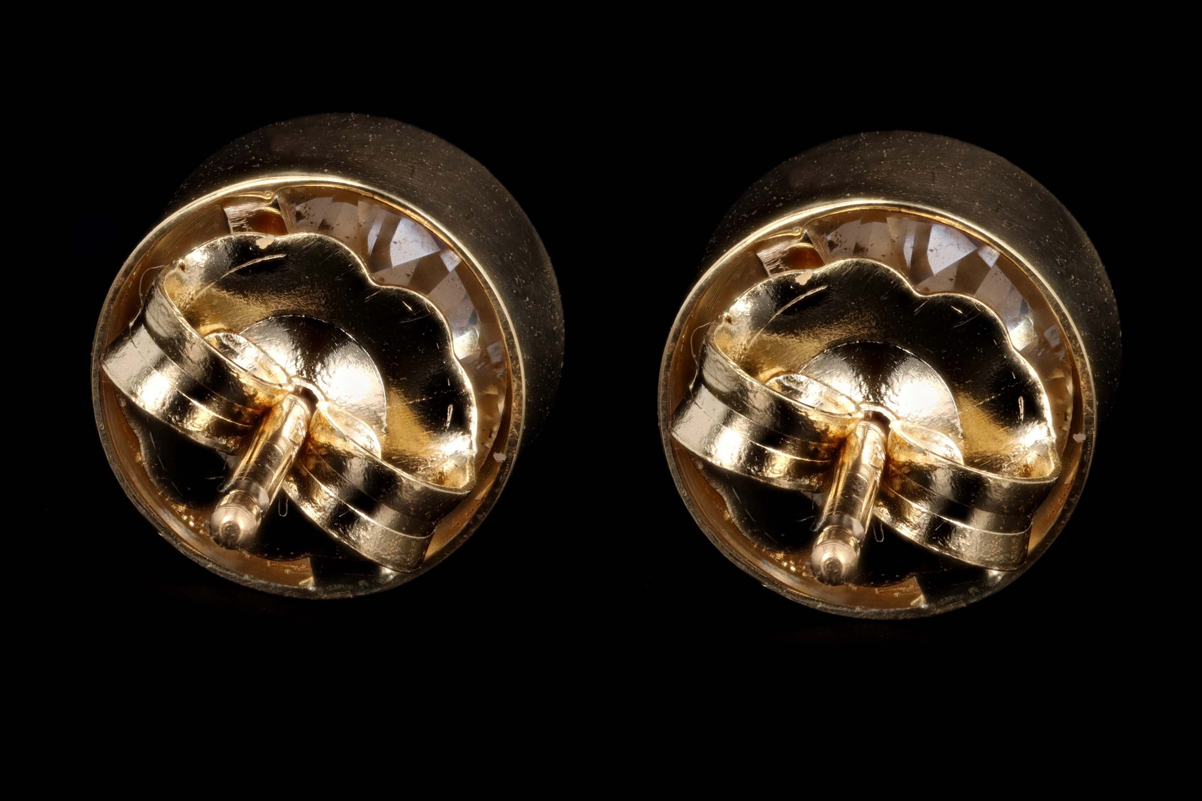 New 18K Yellow Gold 1.80 Carat Old European Cut Diamond Bezel Set Stud Earrings - Queen May