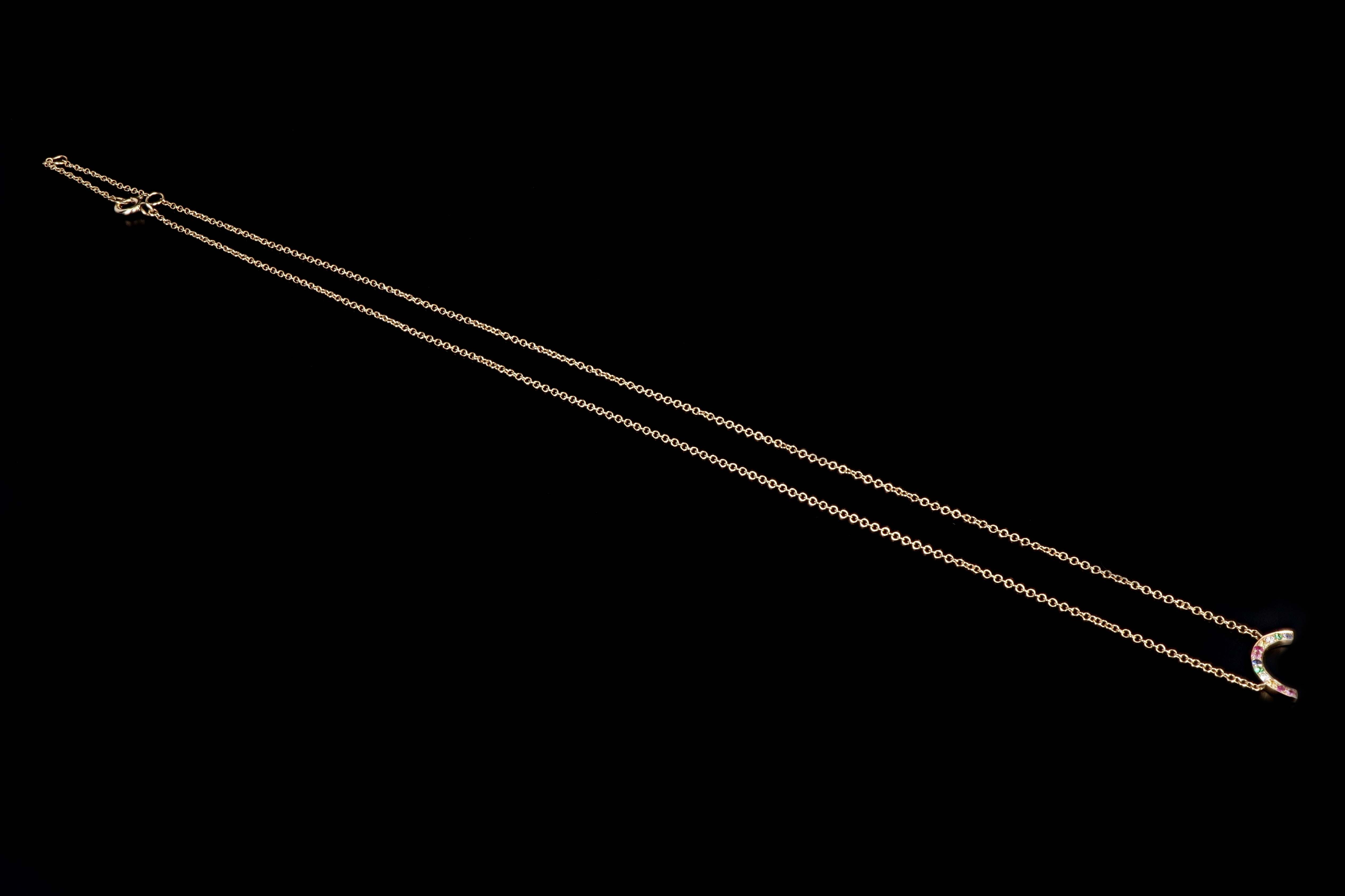 New 14k Yellow Gold Rainbow Necklace - Queen May