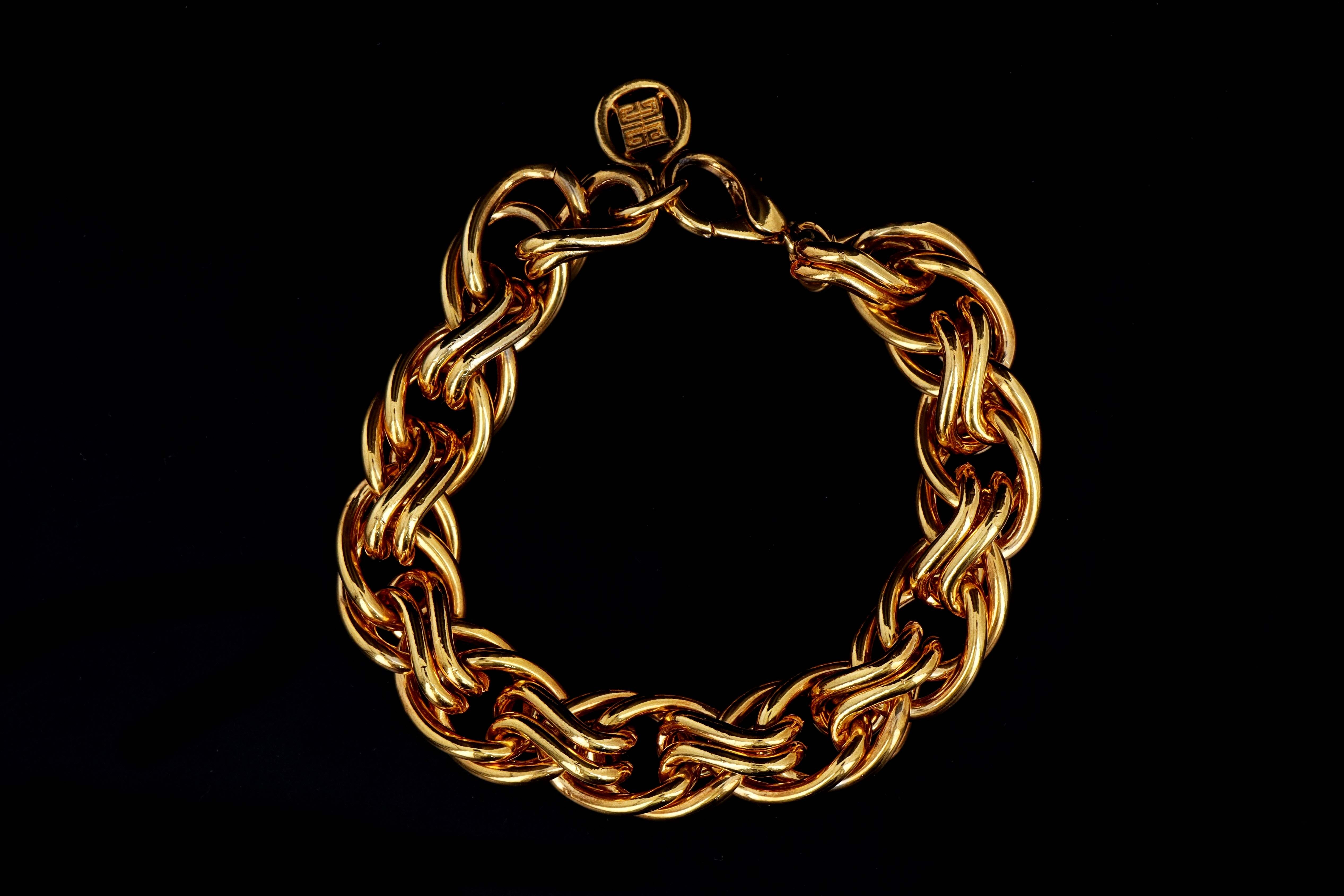 Vintage Givenchy Chunky Gold Plated Chain Bracelet - Queen May