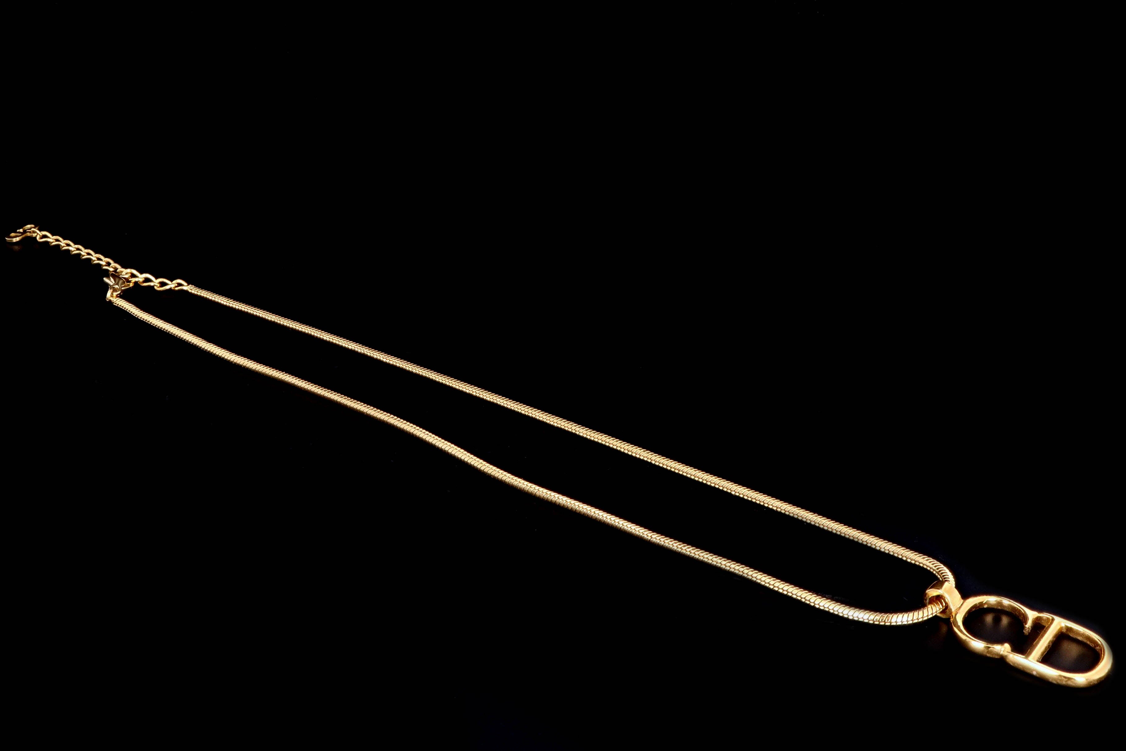 Vintage Christian Dior Logo Necklace - Queen May