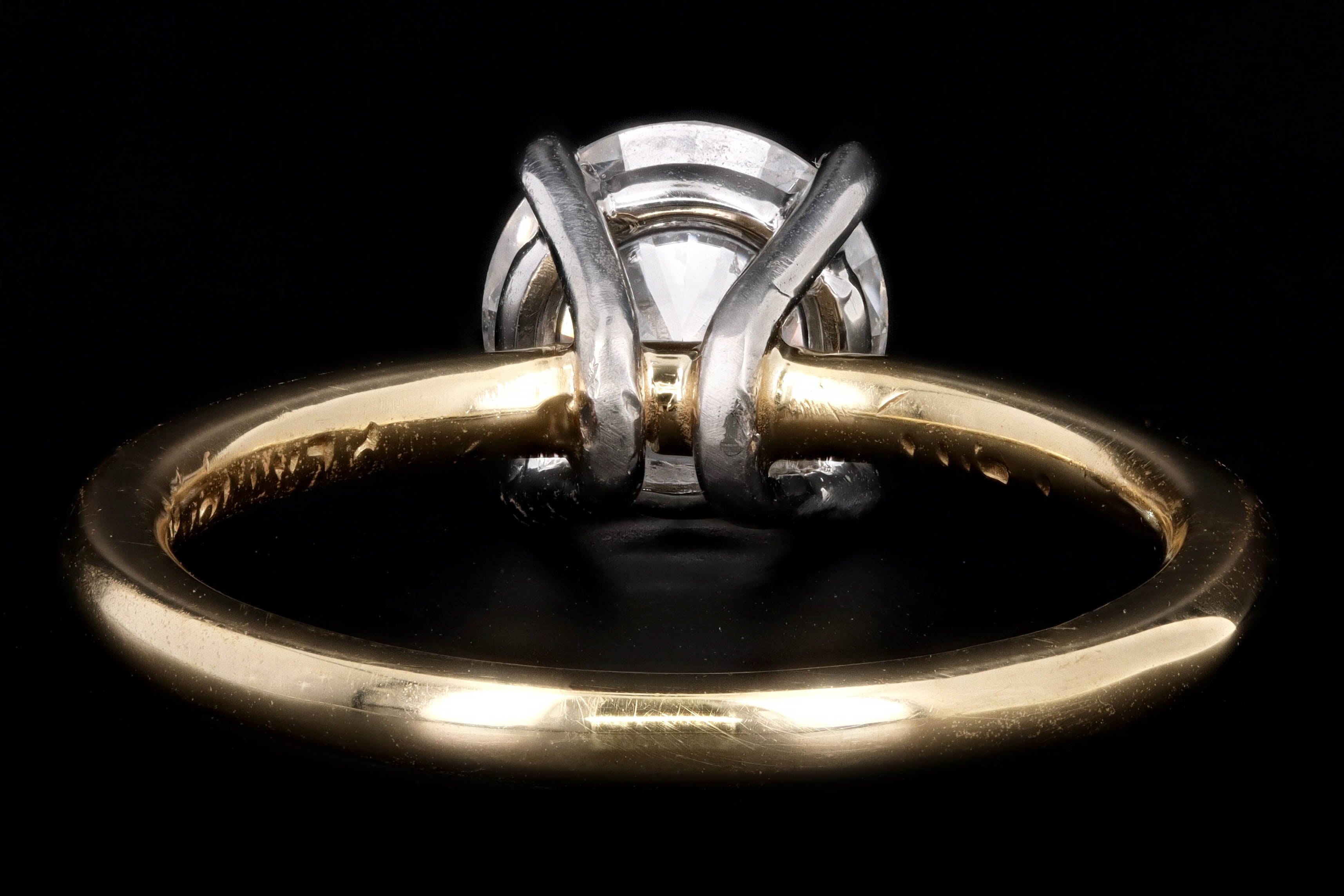 New Handmade 18K Yellow Gold & Platinum 1.40 Carat Round Brilliant Diamond Engagement Ring GIA Certified - Queen May