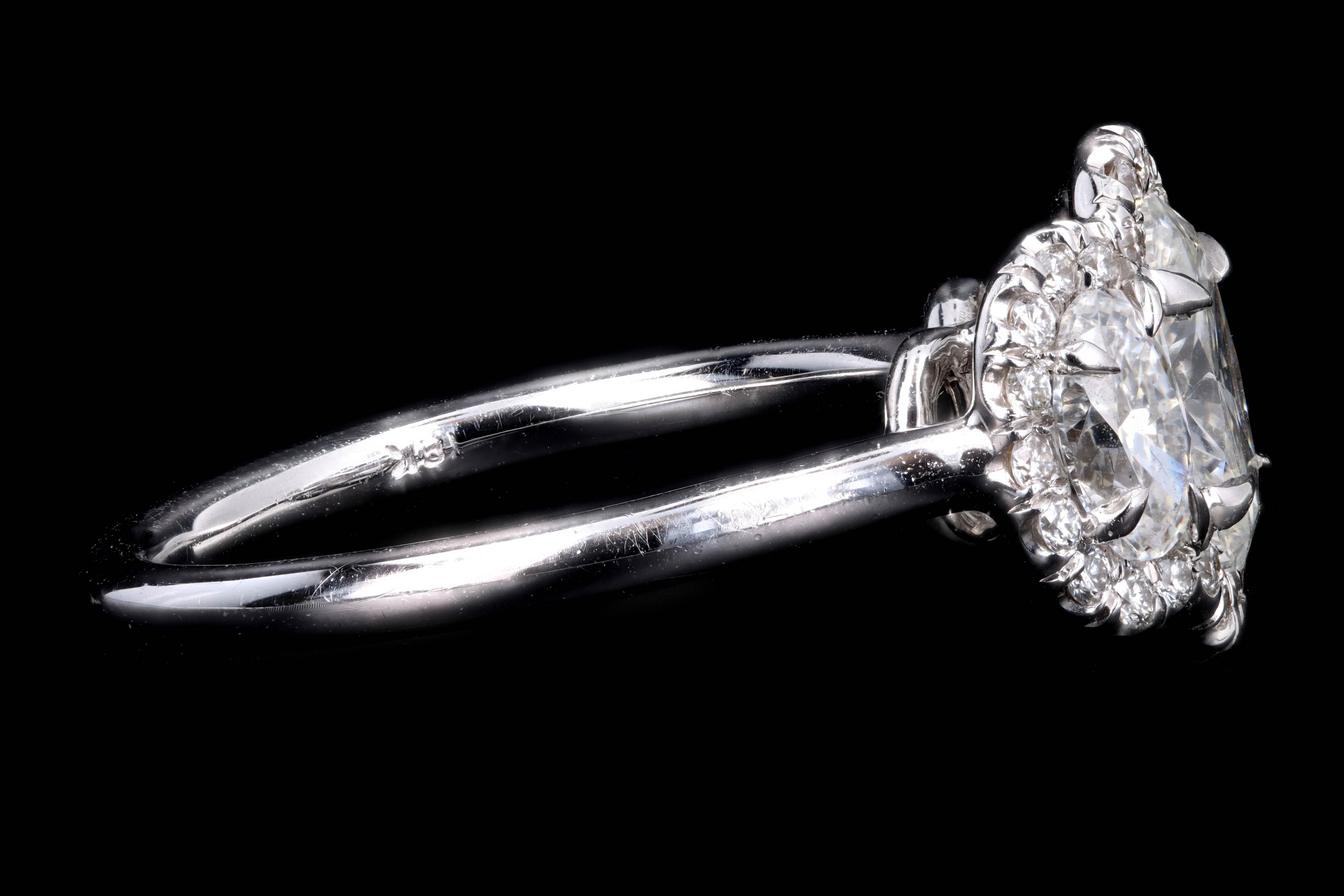 New 18K White Gold .95 Carat Oval Cut Diamond Engagement Ring - Queen May
