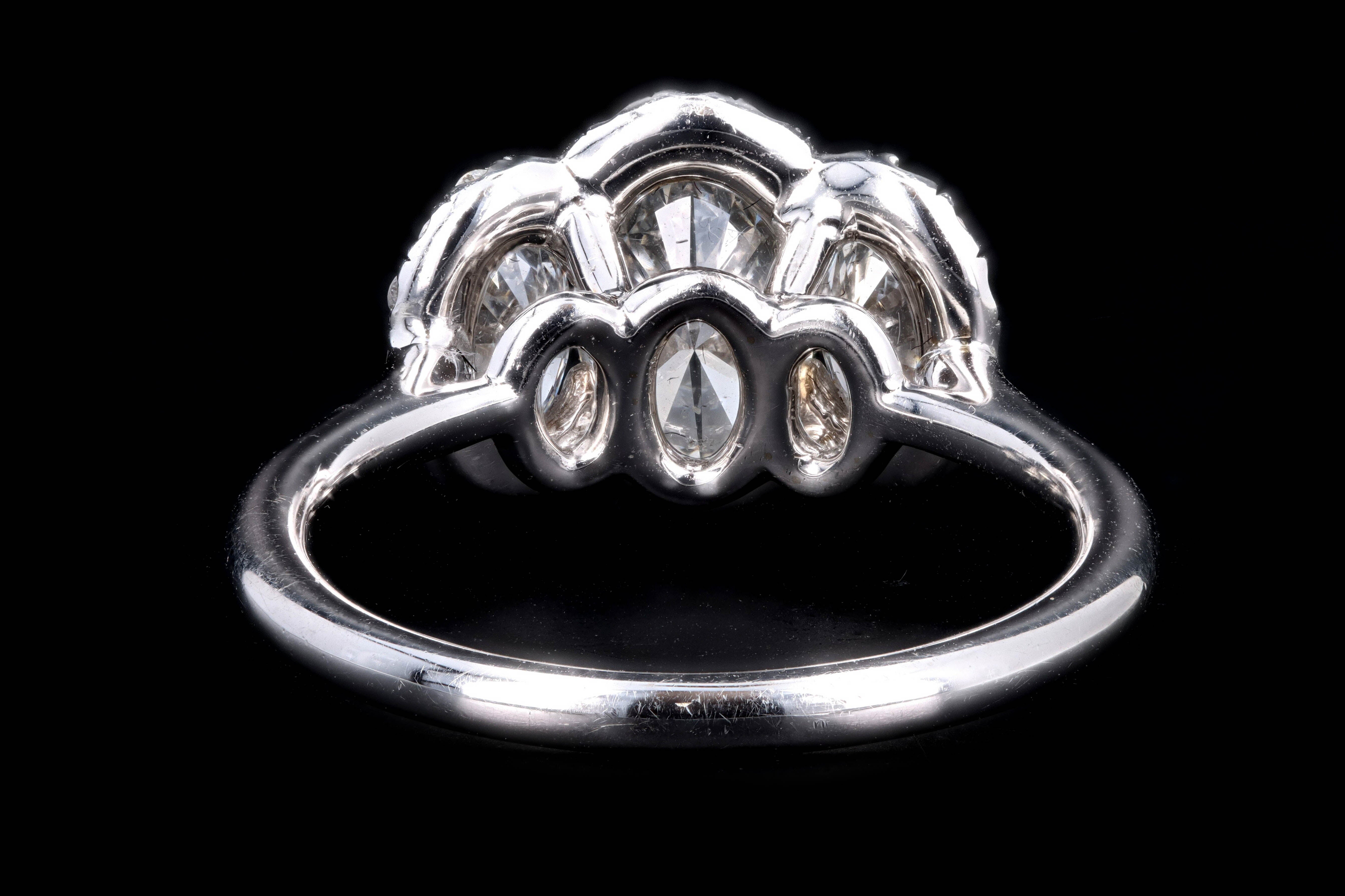 New 18K White Gold .95 Carat Oval Cut Diamond Engagement Ring - Queen May