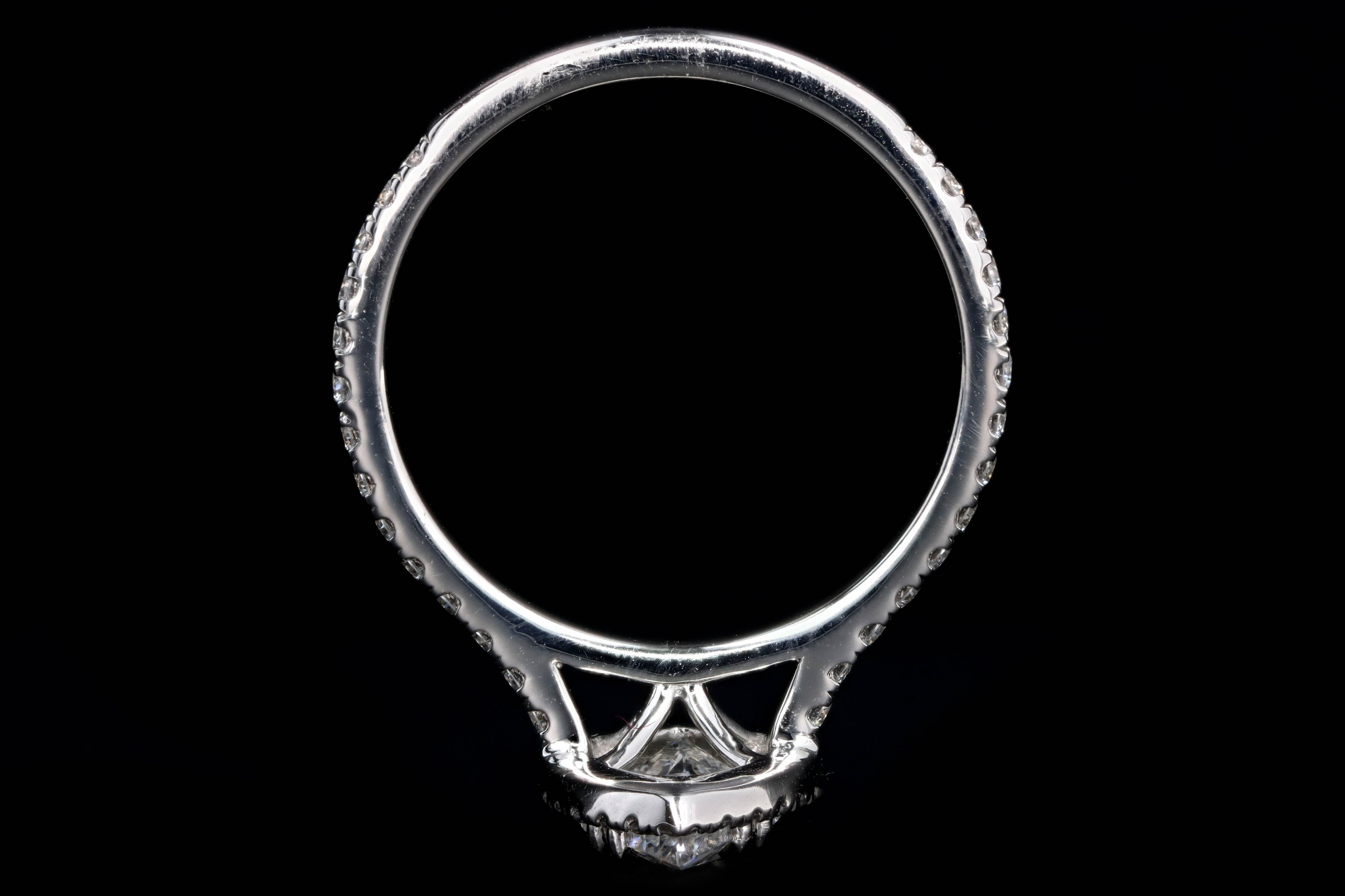 New Platinum 1.59 Carat Marquise Cut Diamond Halo Engagement Ring GIA Certified - Queen May