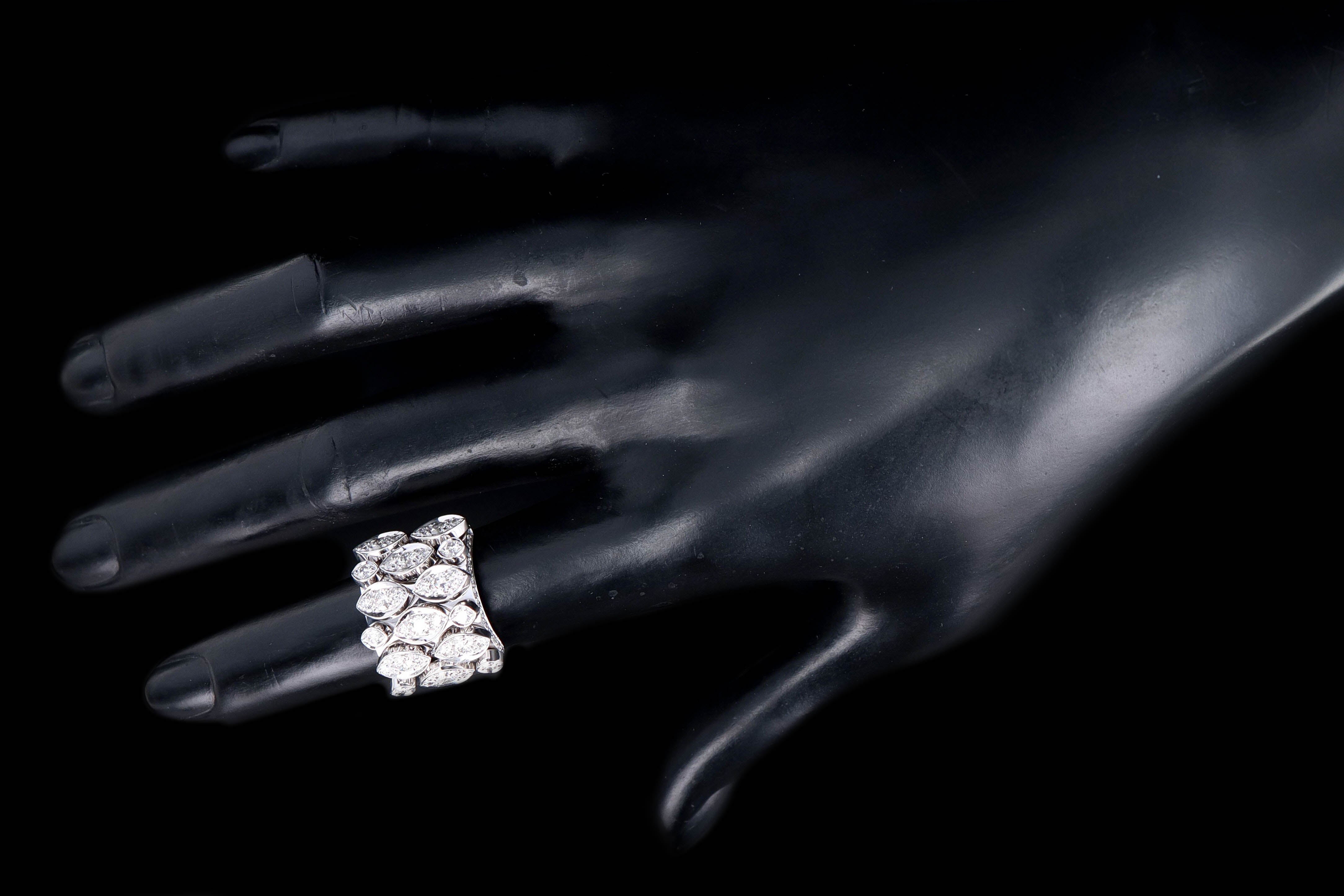 Modern Cartier Diadea 18K White Gold Diamond Ring - Queen May