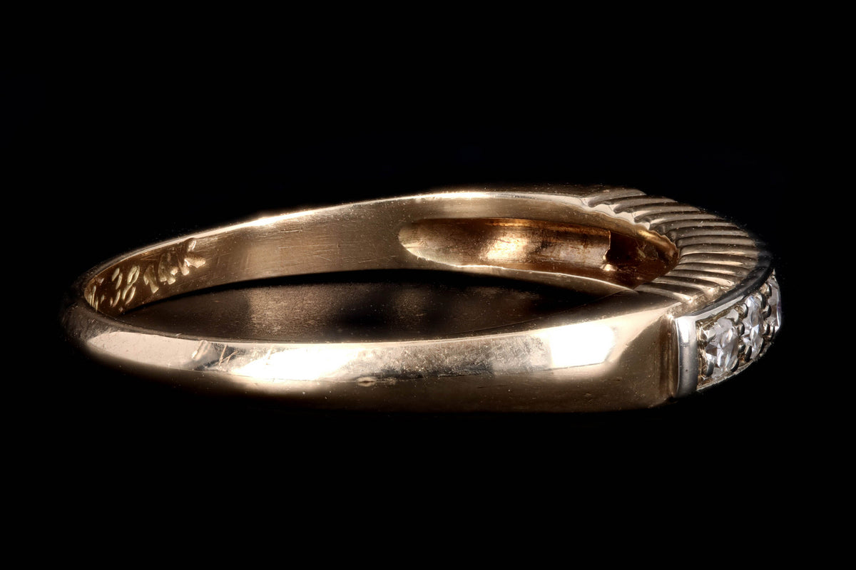 Retro 14K Gold .15 Carat Single Cut Diamond Band - Queen May