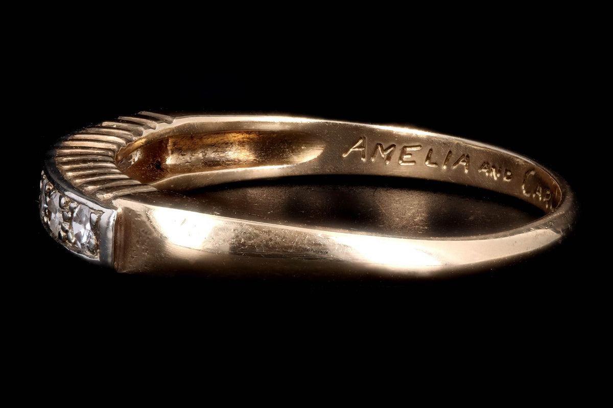 Retro 14K Gold .15 Carat Single Cut Diamond Band - Queen May