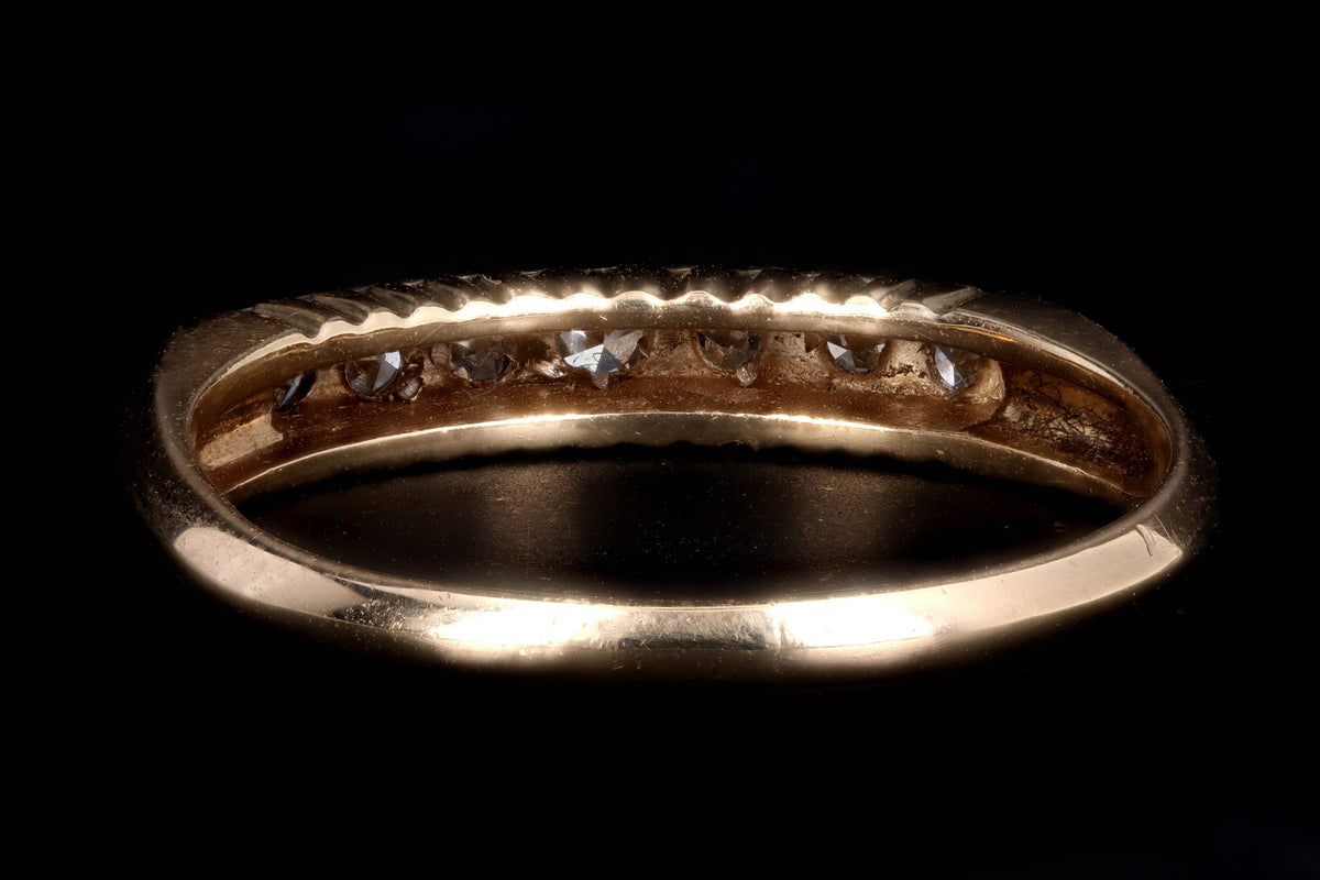 Retro 14K Gold .15 Carat Single Cut Diamond Band - Queen May