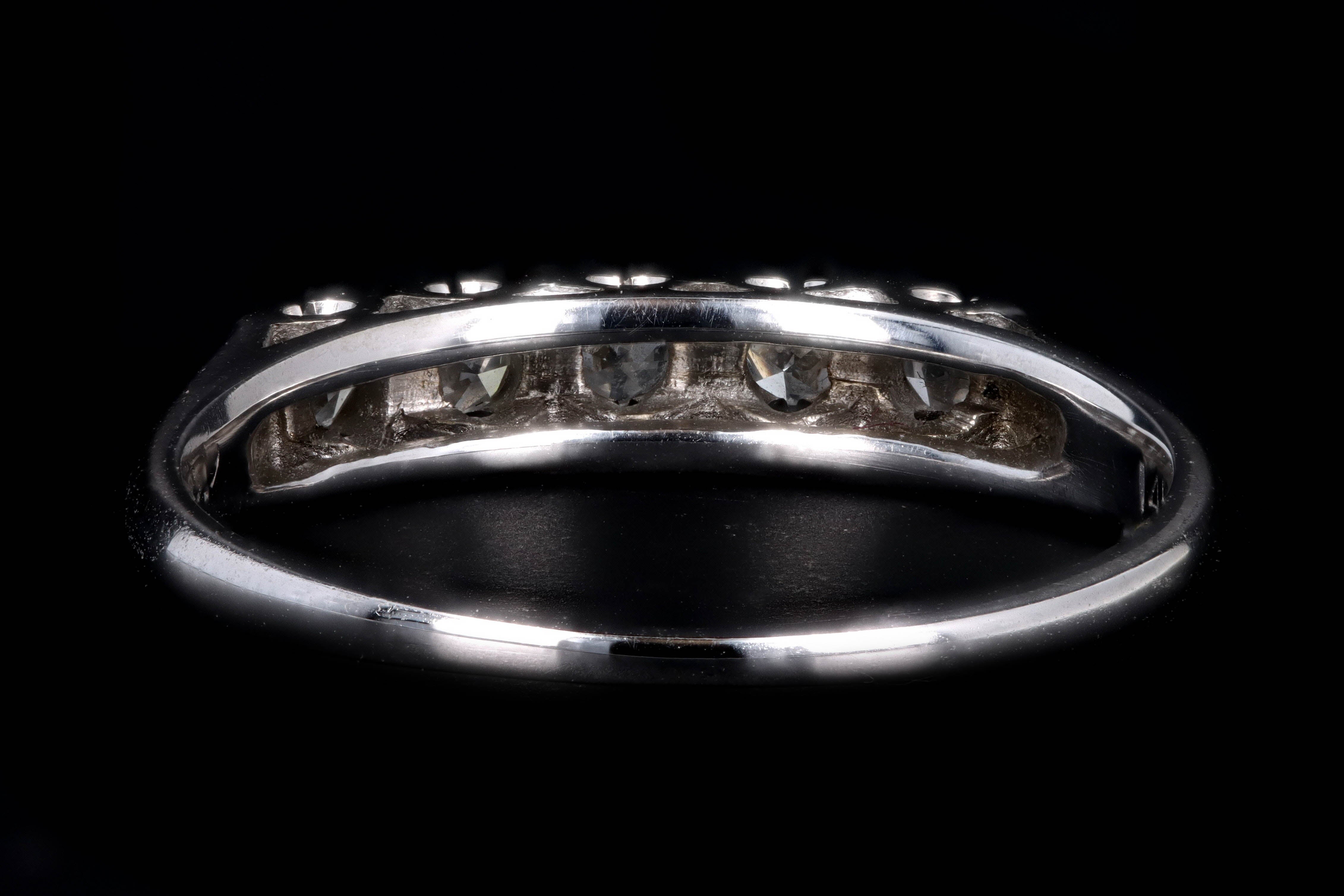 Retro 14K White Gold .15 Carat Single Cut Diamond Band - Queen May