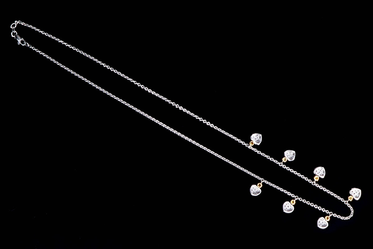 18K Gold .50 Carat Round Brilliant Diamond Heart Necklace - Queen May