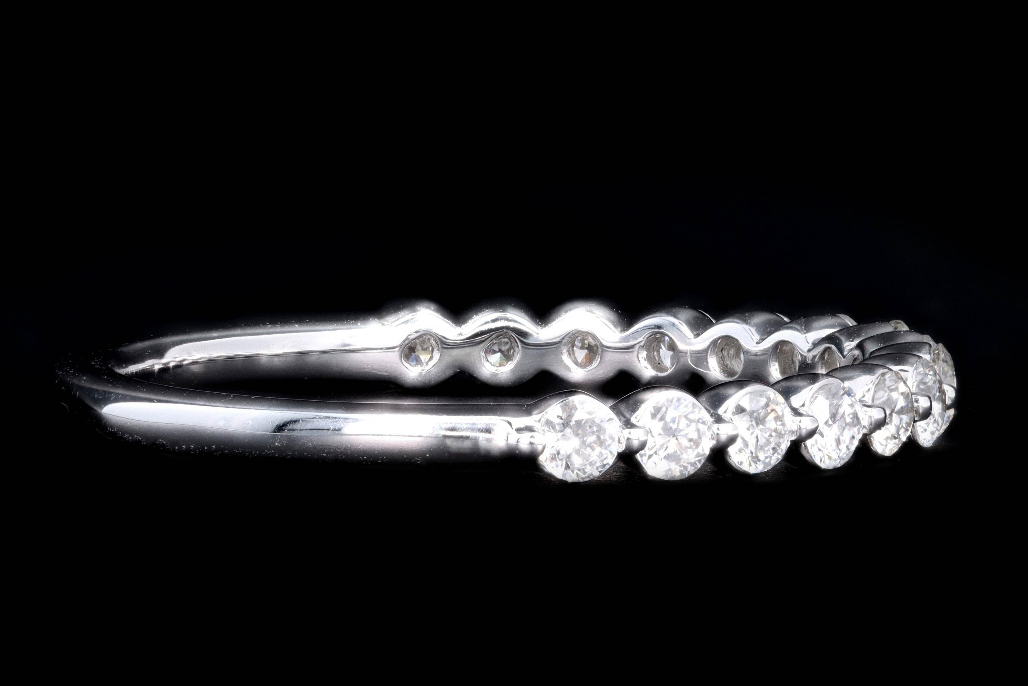 14K Gold or Platinum 0.50 Carat Round Brilliant Diamond Half Eternity Band - Queen May