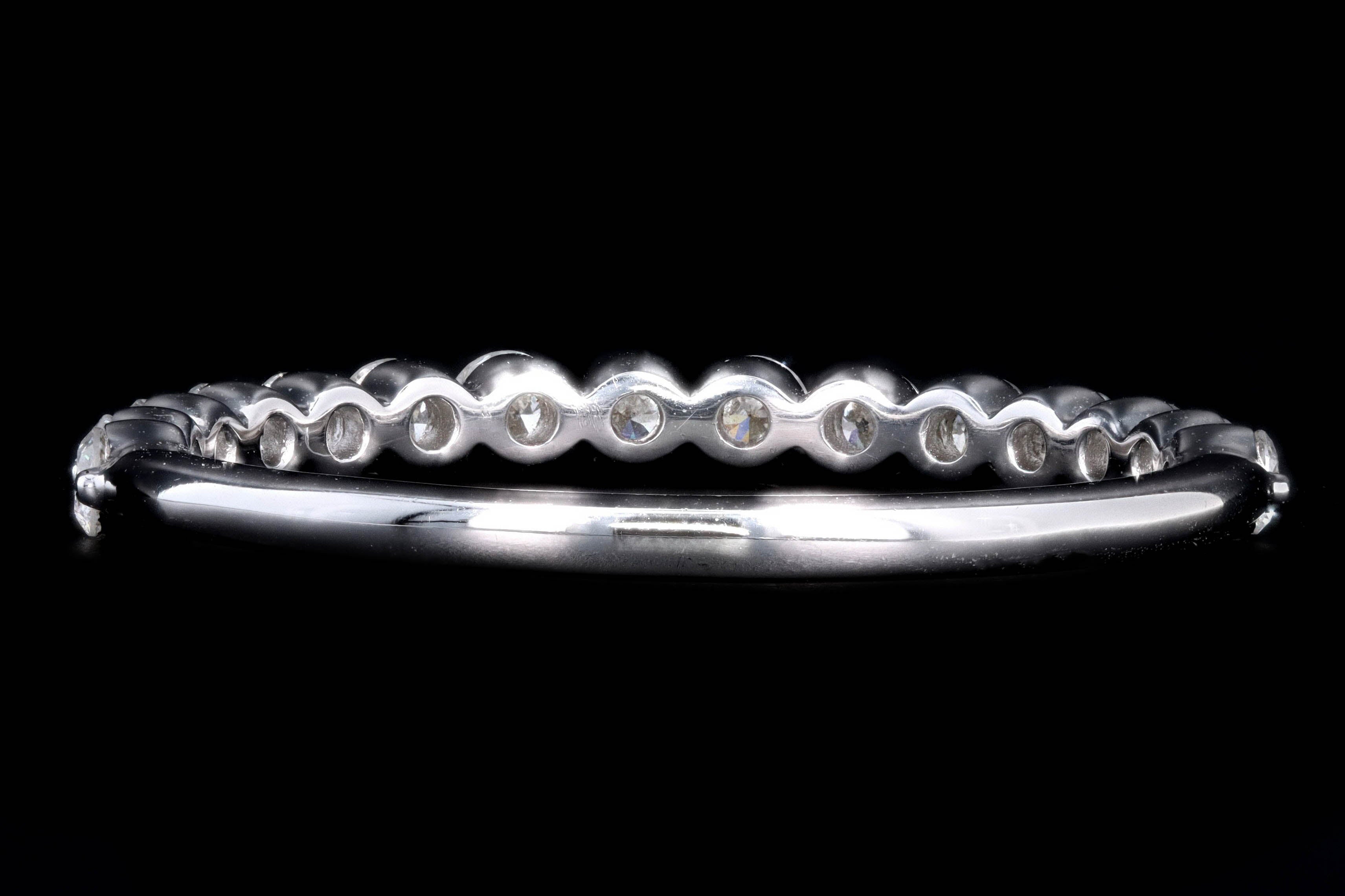 14K Gold or Platinum 0.50 Carat Round Brilliant Diamond Half Eternity Band - Queen May