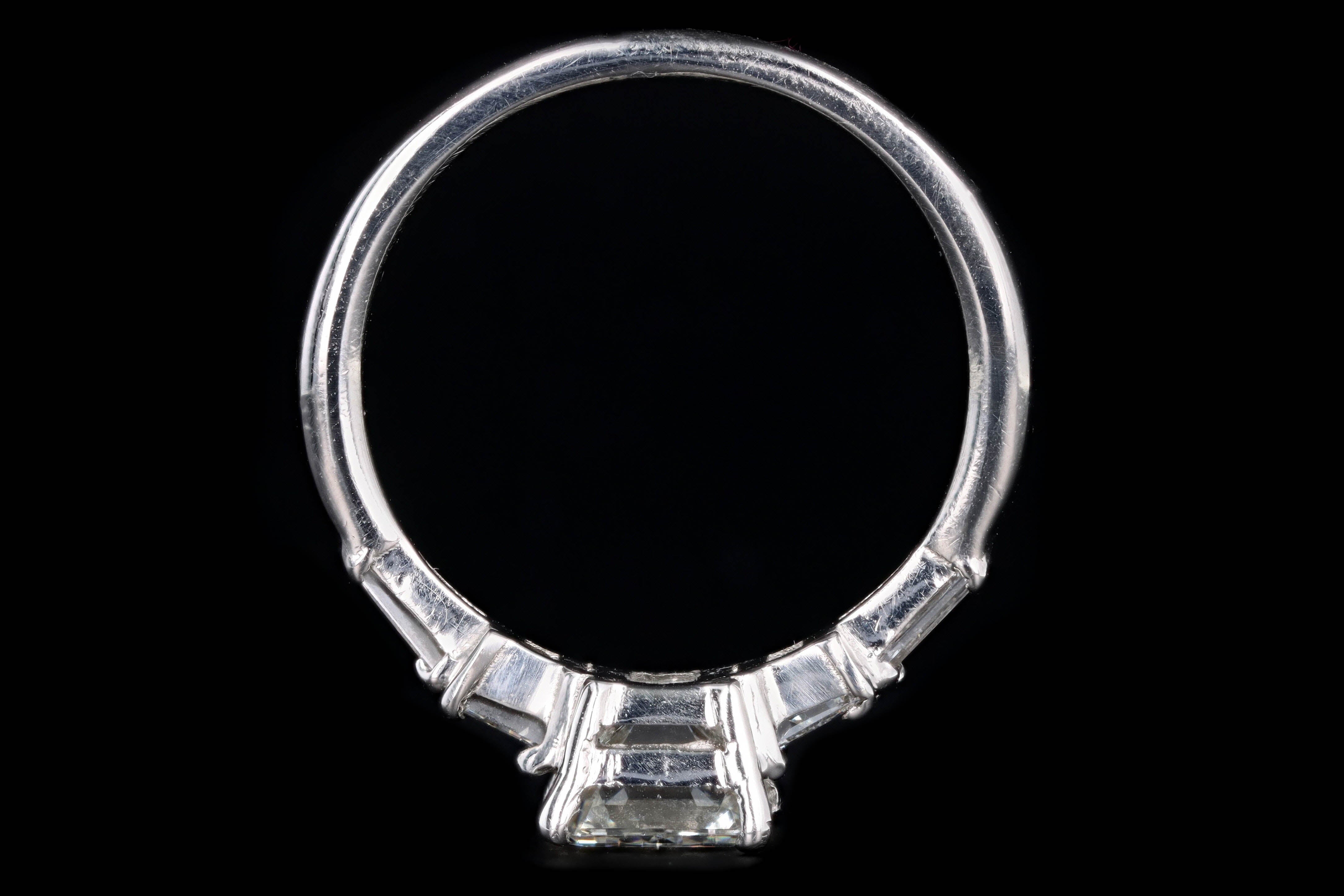Modern Platinum 2.03 Carat Emerald Cut Diamond Engagement Ring GIA Certified - Queen May