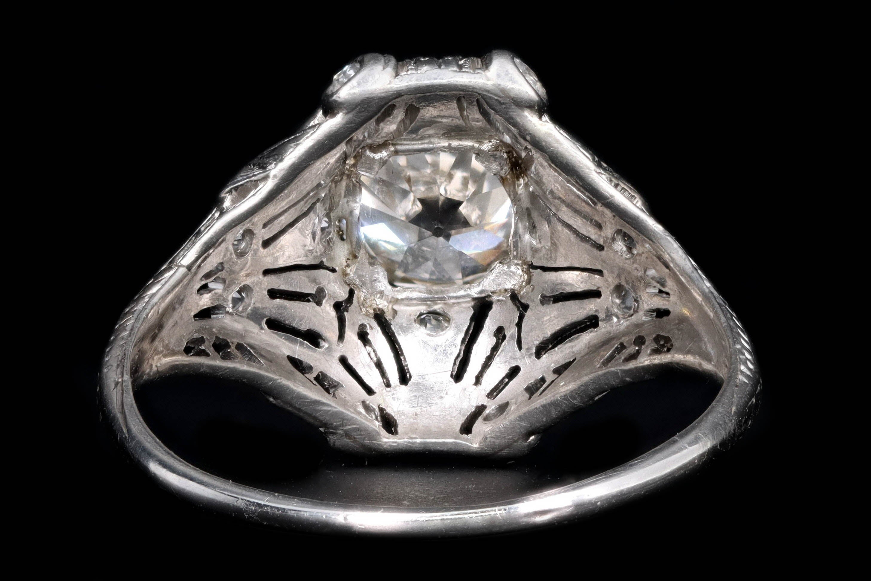 Art Deco Platinum 1.31 Carat Old European Diamond Ring - Queen May