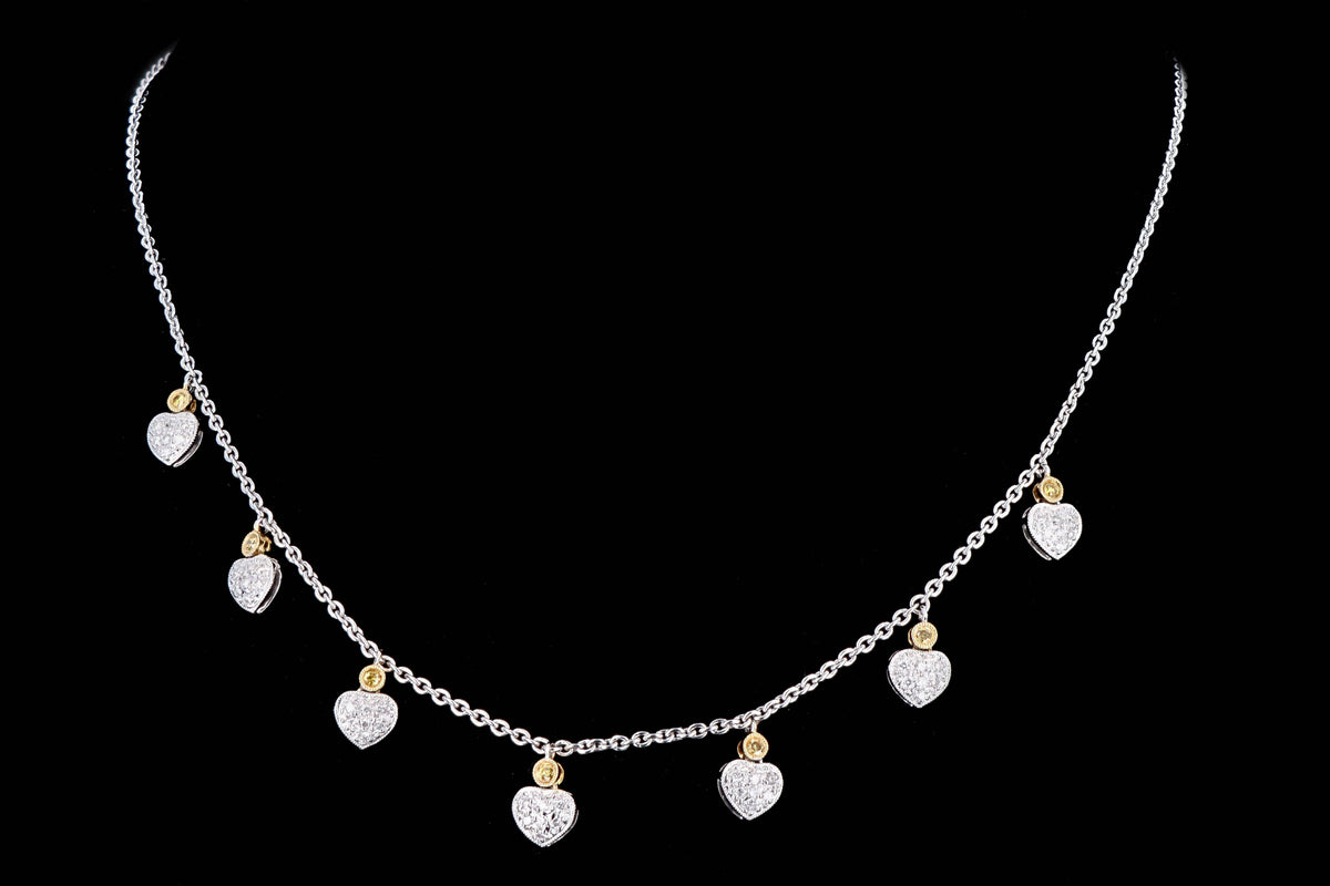 18K Gold .50 Carat Round Brilliant Diamond Heart Necklace - Queen May