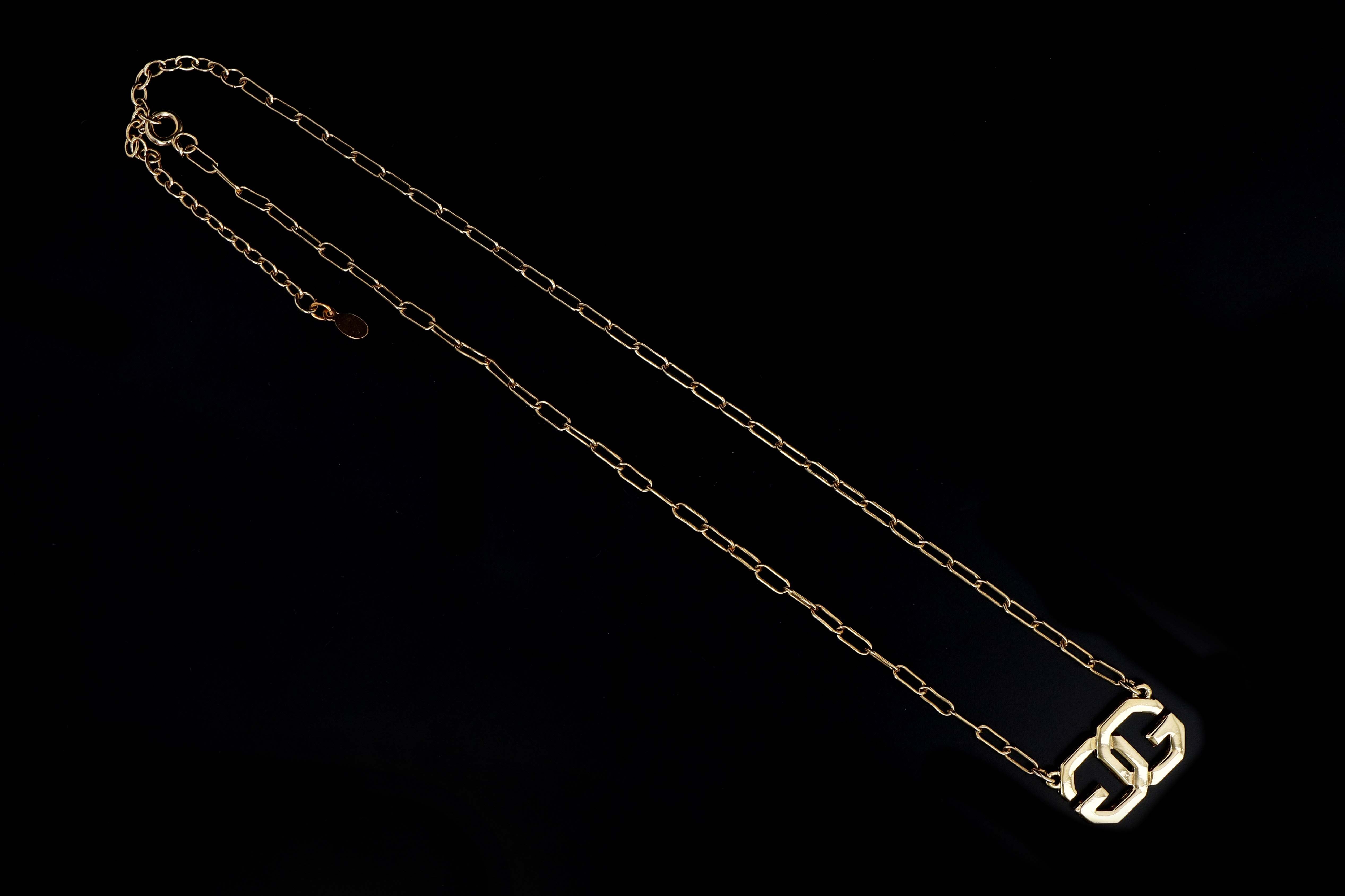 Vintage Givenchy Gold Plated GG Choker Necklace - Queen May