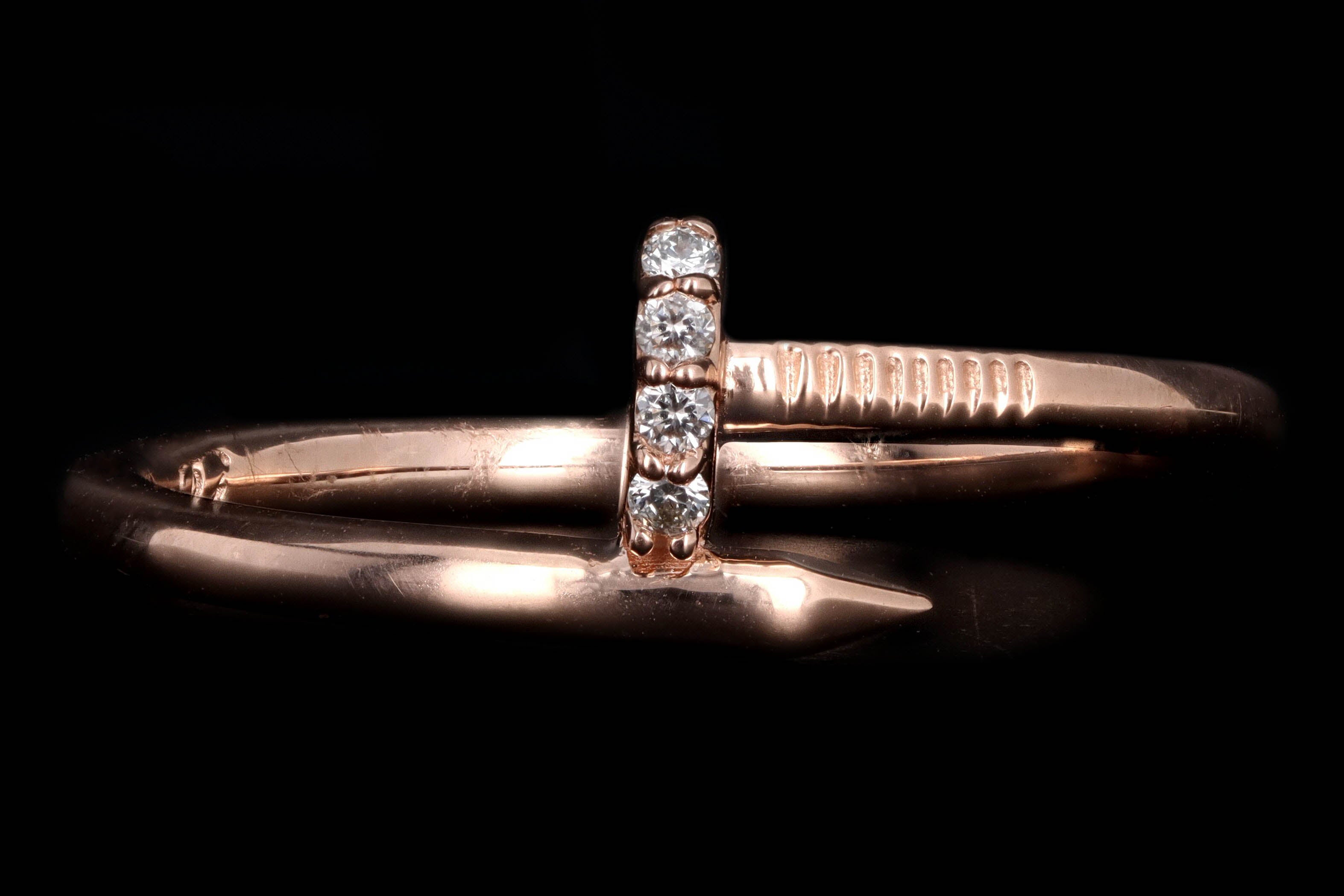 14K Gold Diamond Nail Ring - Queen May