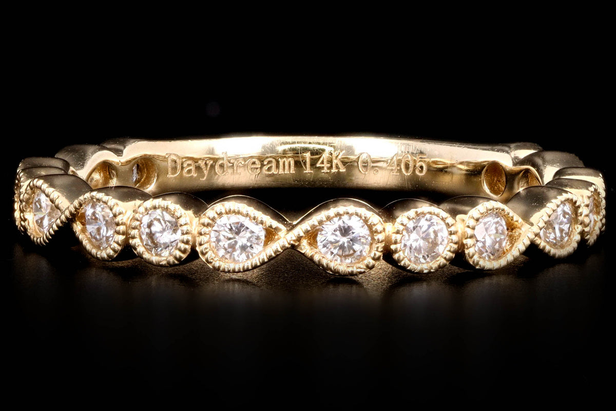 14K Yellow Gold .41 Carat Round Brilliant Diamond Band - Queen May