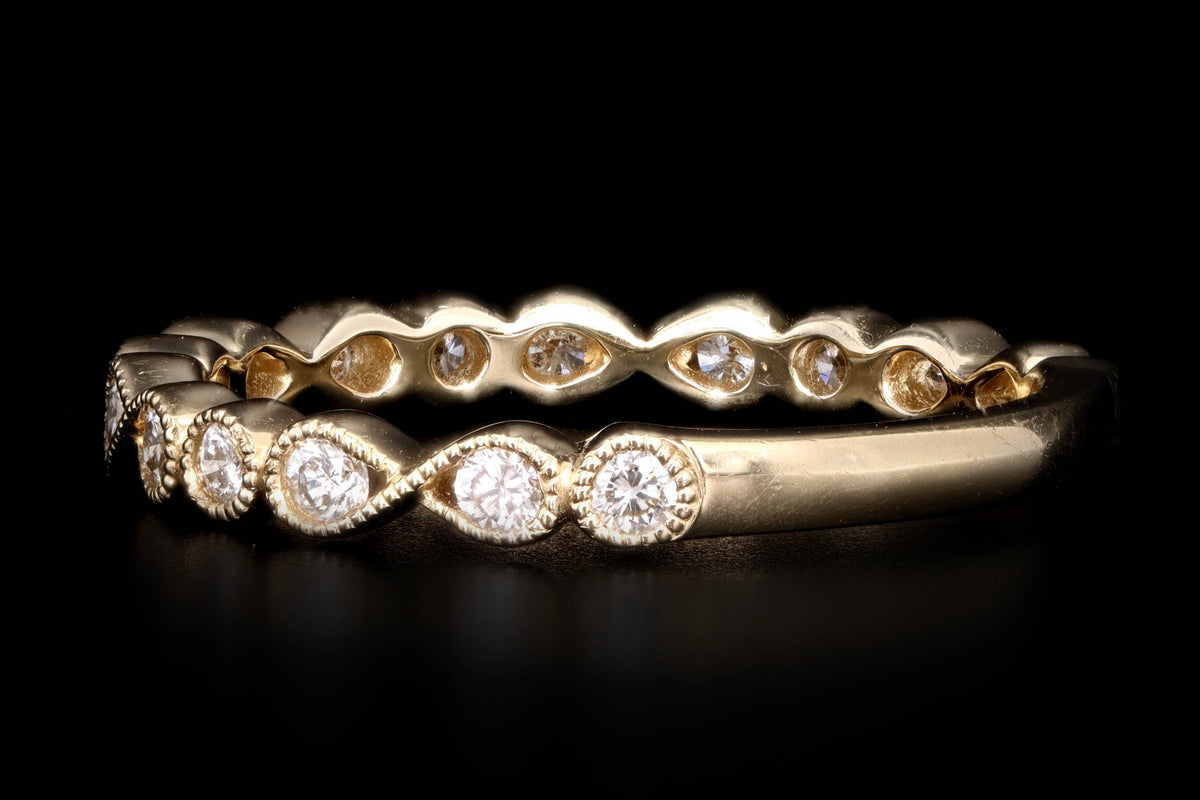 14K Yellow Gold .41 Carat Round Brilliant Diamond Band - Queen May