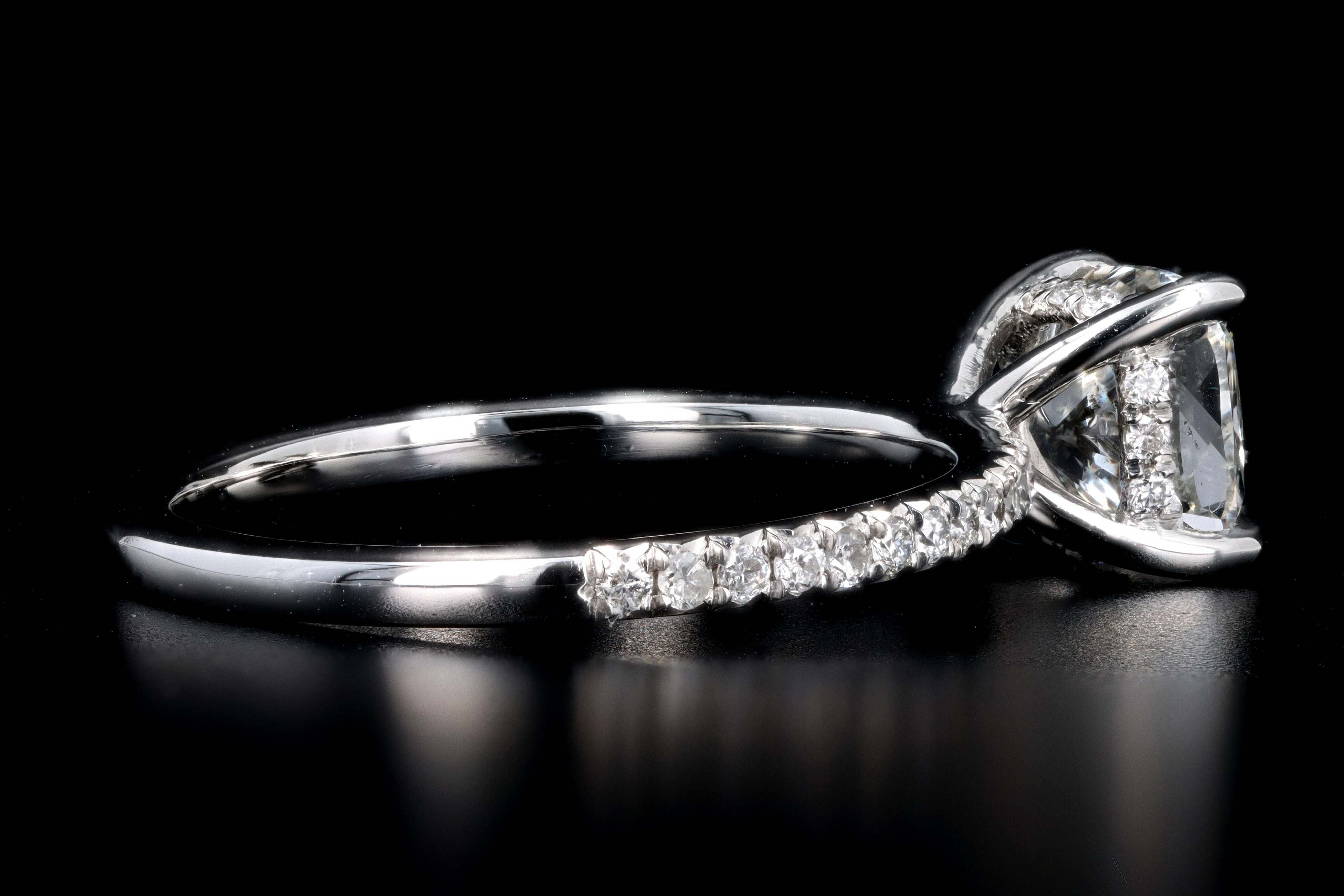 New Platinum 1.60 Carat Cushion Cut Diamond Engagement Ring GIA Certified - Queen May