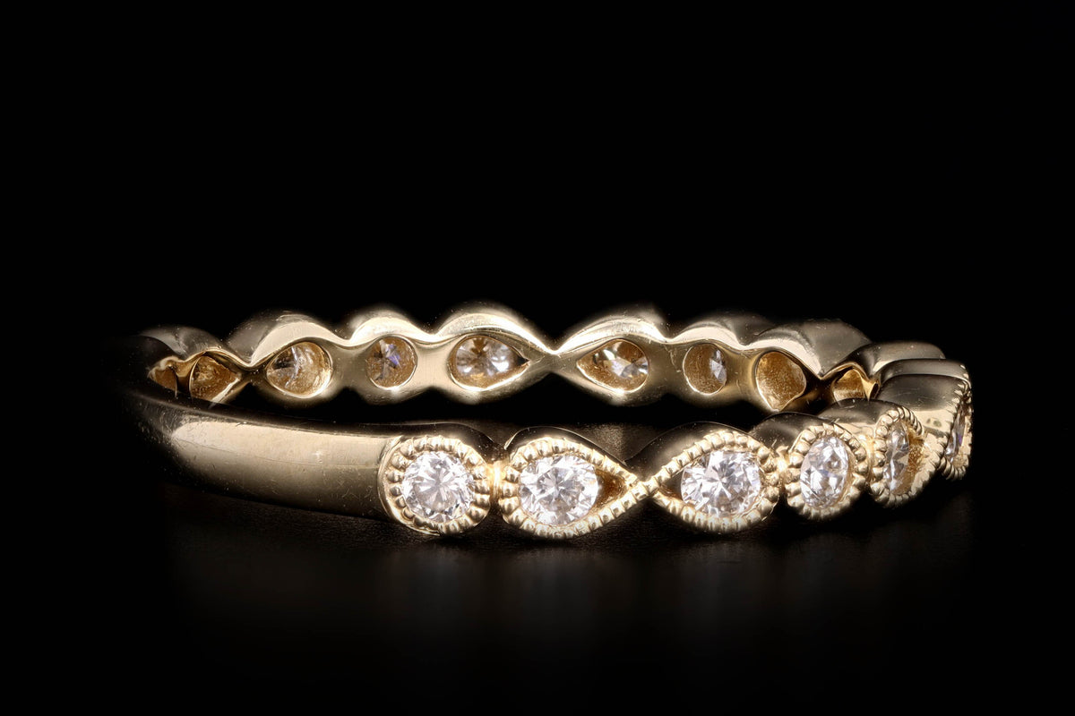 14K Yellow Gold .41 Carat Round Brilliant Diamond Band - Queen May