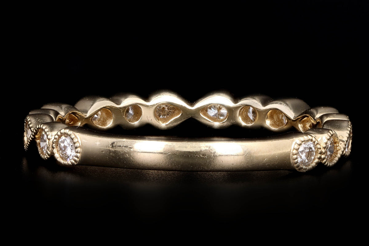 14K Yellow Gold .41 Carat Round Brilliant Diamond Band - Queen May