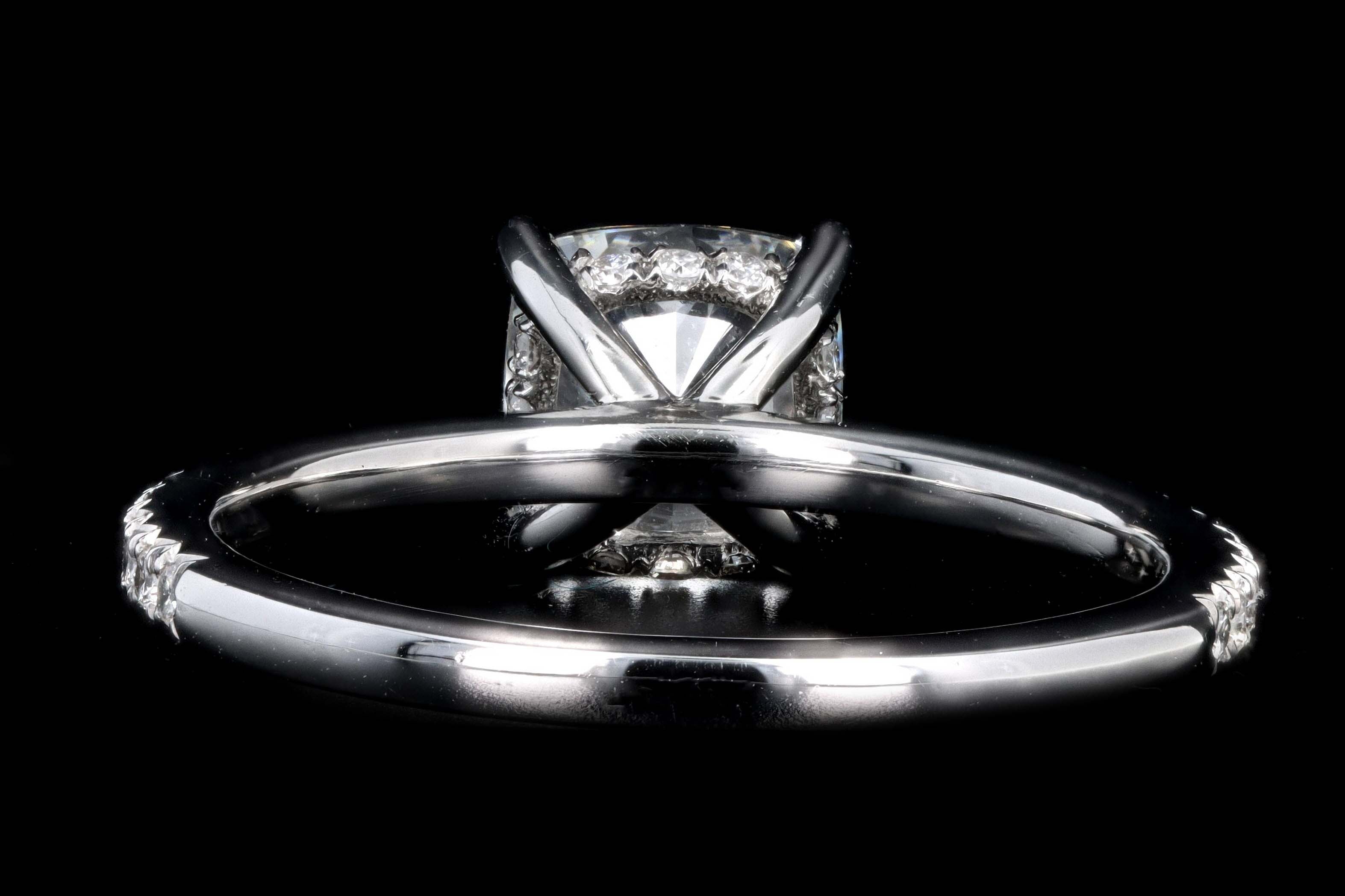 New Platinum 1.60 Carat Cushion Cut Diamond Engagement Ring GIA Certified - Queen May