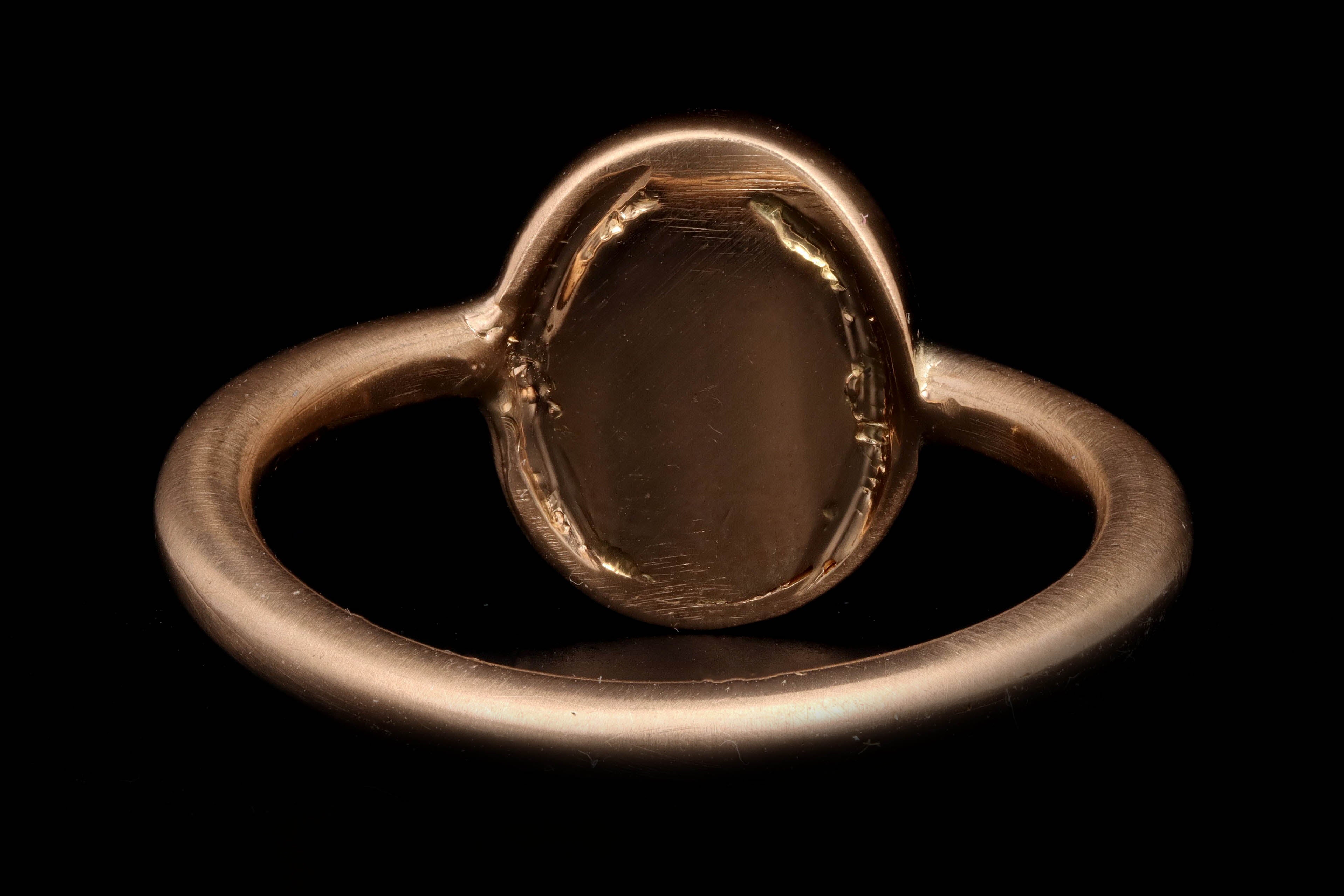 New Handmade 18K Yellow Gold 1.61 Carat Opal Bezel Set Ring - Queen May