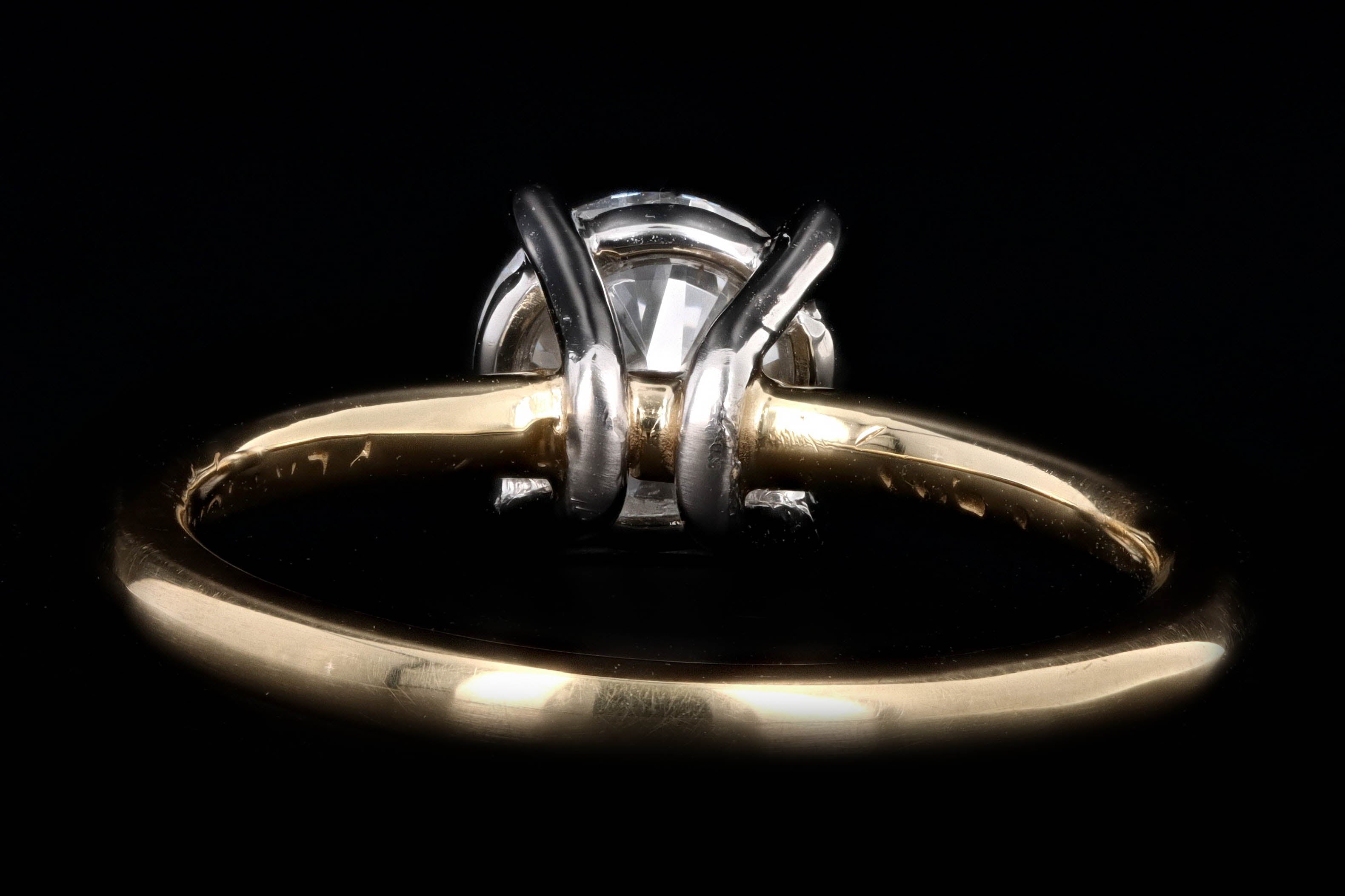 New Handmade 18K Yellow Gold & Platinum 1.02 Carat Round Brilliant Diamond Engagement Ring GIA Certified - Queen May