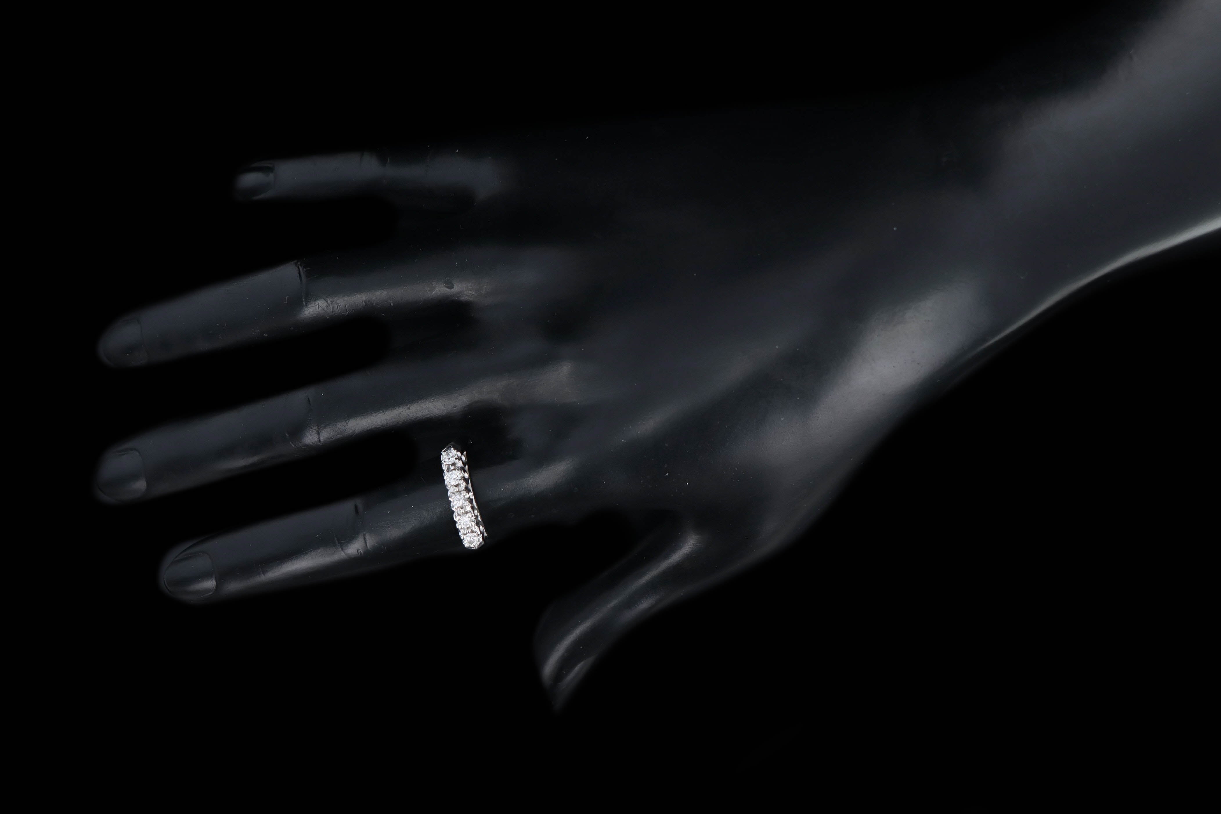 Modern 14K White Gold .3 Carat Total Weight Diamond Band - Queen May