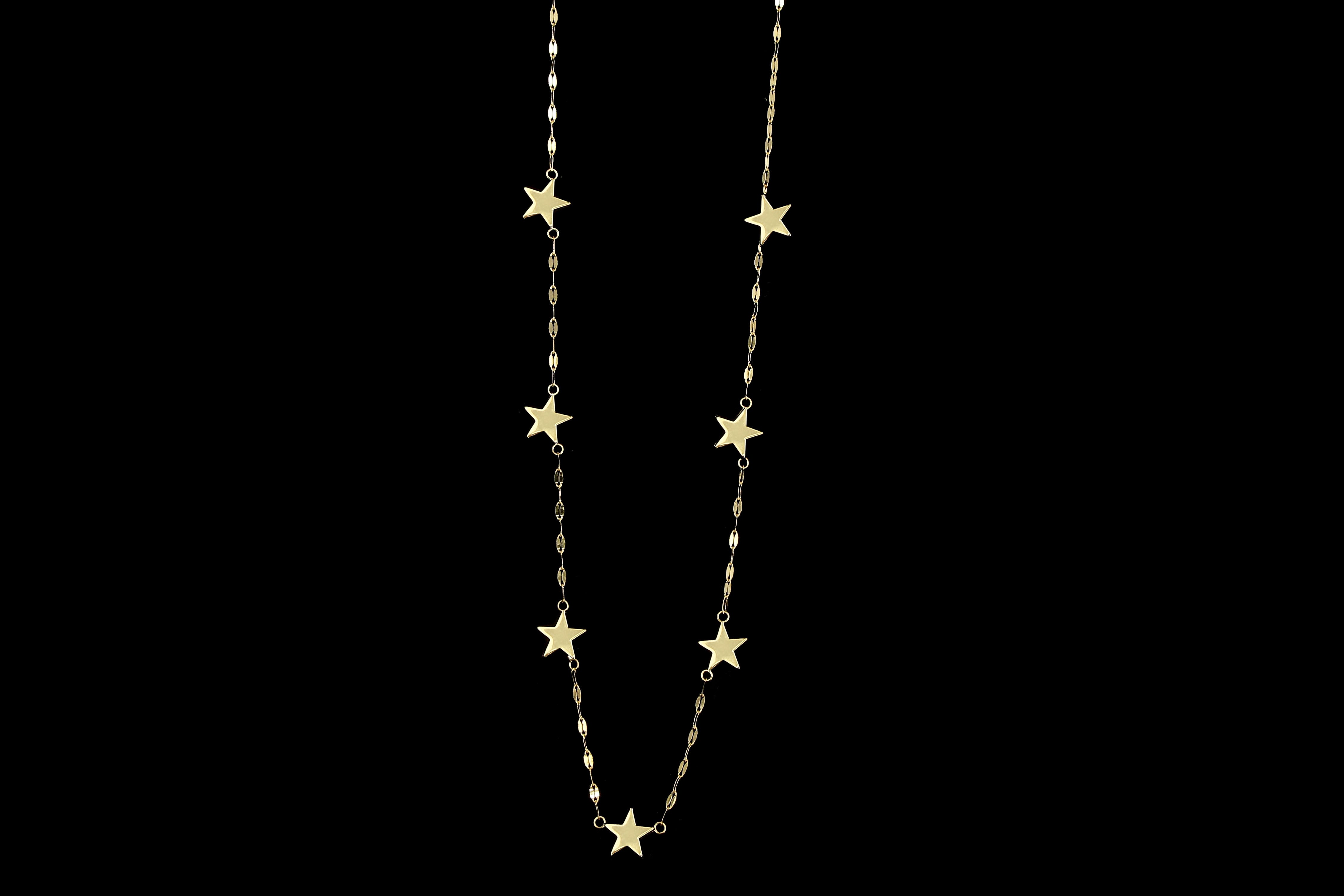 New 14K Yellow Gold Star Station Necklace - Queen May