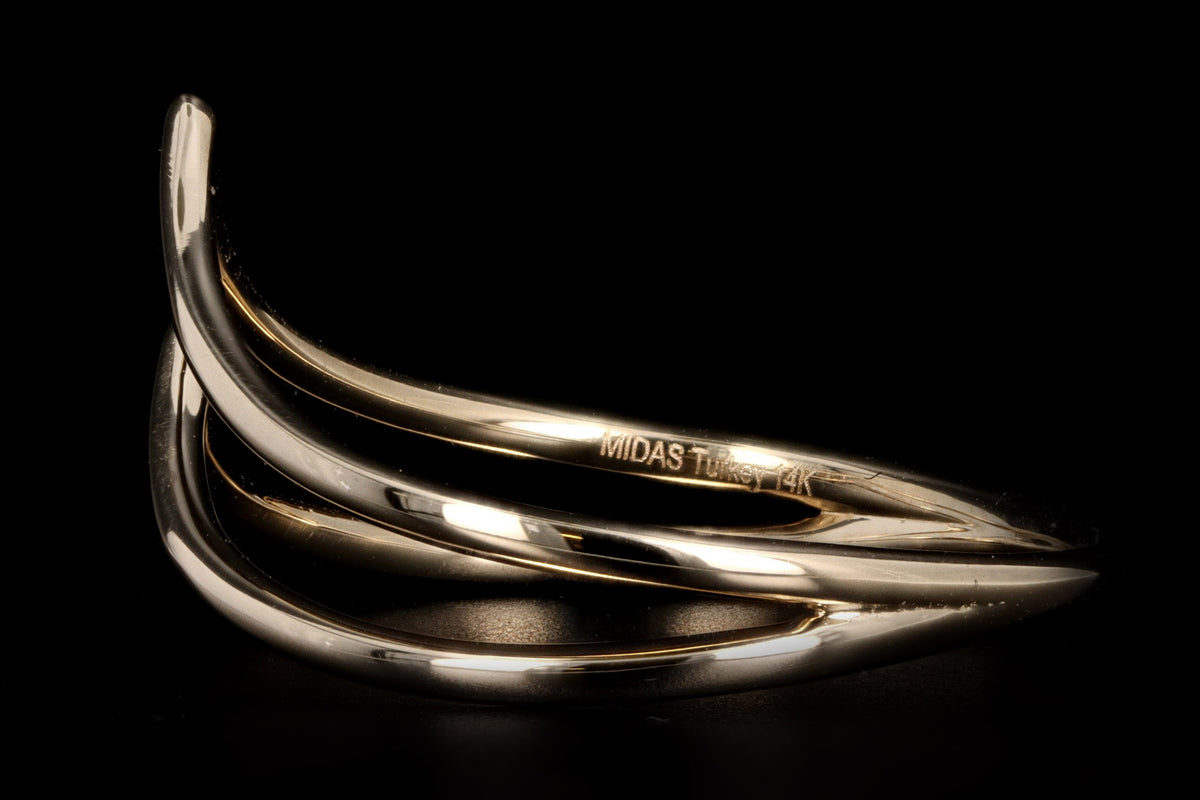 14K Yellow Gold Double V Ring - Queen May
