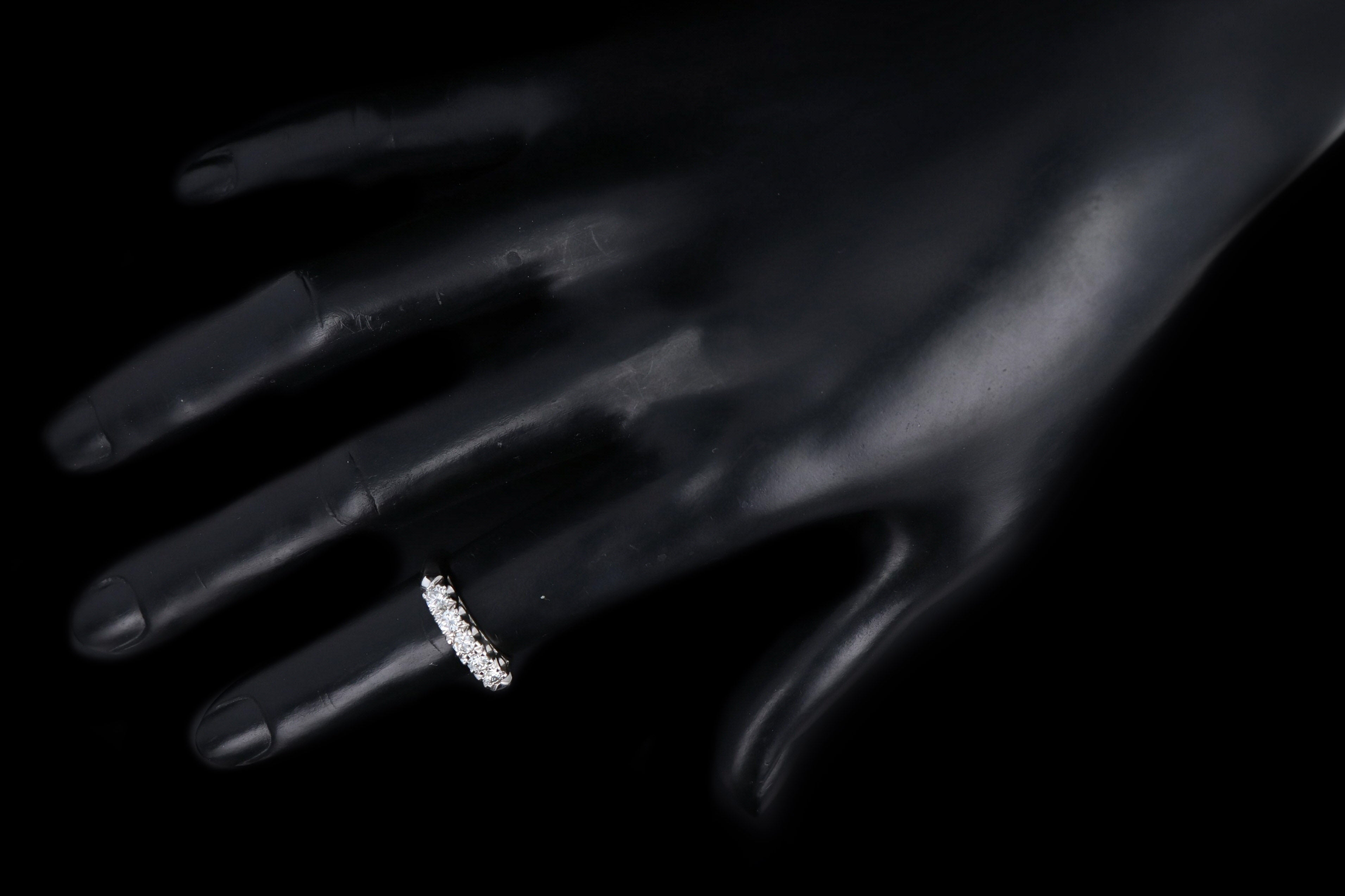 Vintage 14K White Gold .4 Carat Total Weight Diamond Wedding Band - Queen May