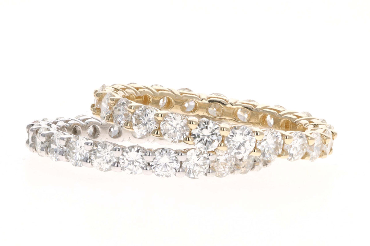 14K Yellow Gold or Platinum 1.72 Carat Round Brilliant Diamond Eternity Band - Queen May