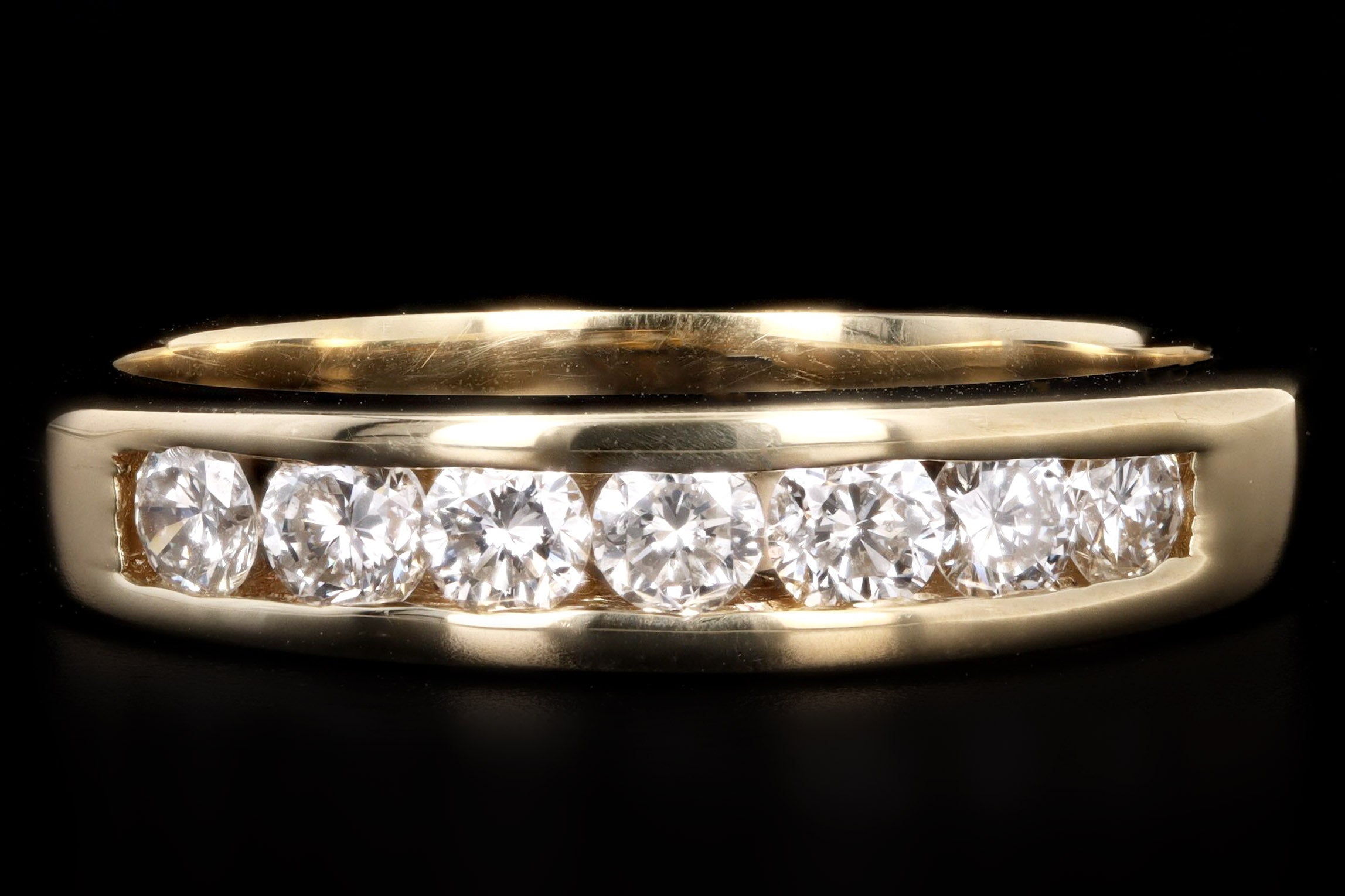 Modern 14K Yellow Gold .50 Carat Total Weight Diamond Channel Wedding Band - Queen May