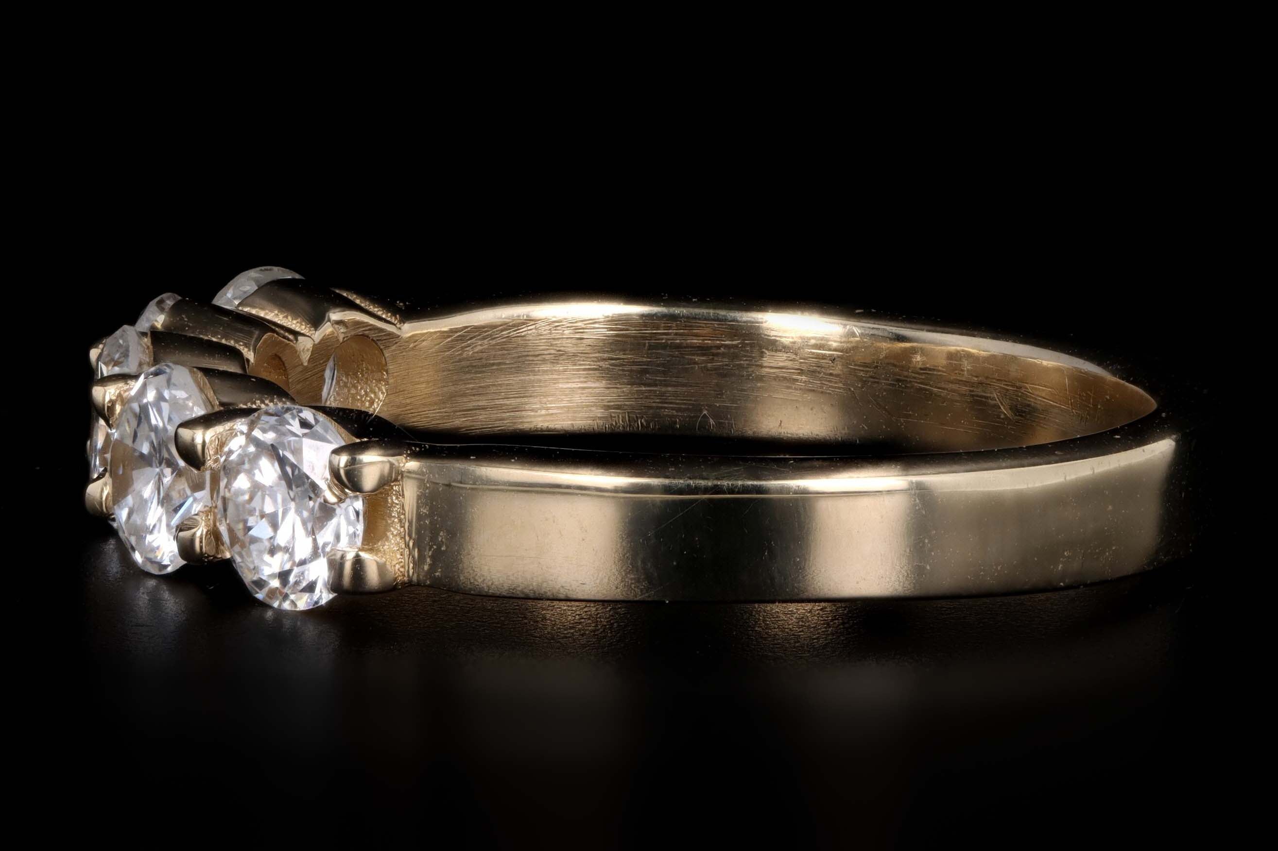 New Platinum or 14K Yellow Gold 1 Carat Total Weight Diamond Five Stone Band - Queen May