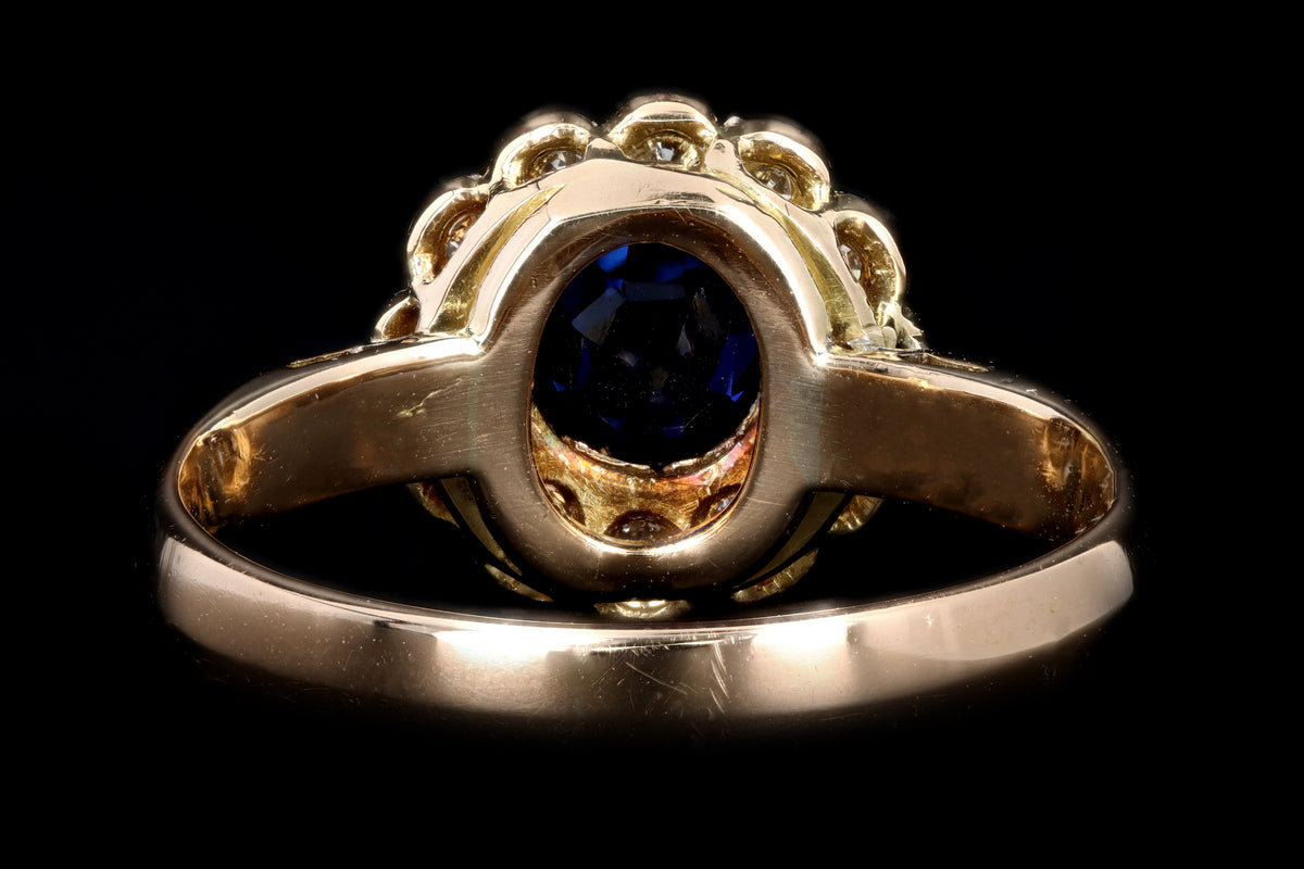 Art Deco 18K Yellow Gold & Platinum .40 Carat Sapphire & Diamond Ring - Queen May