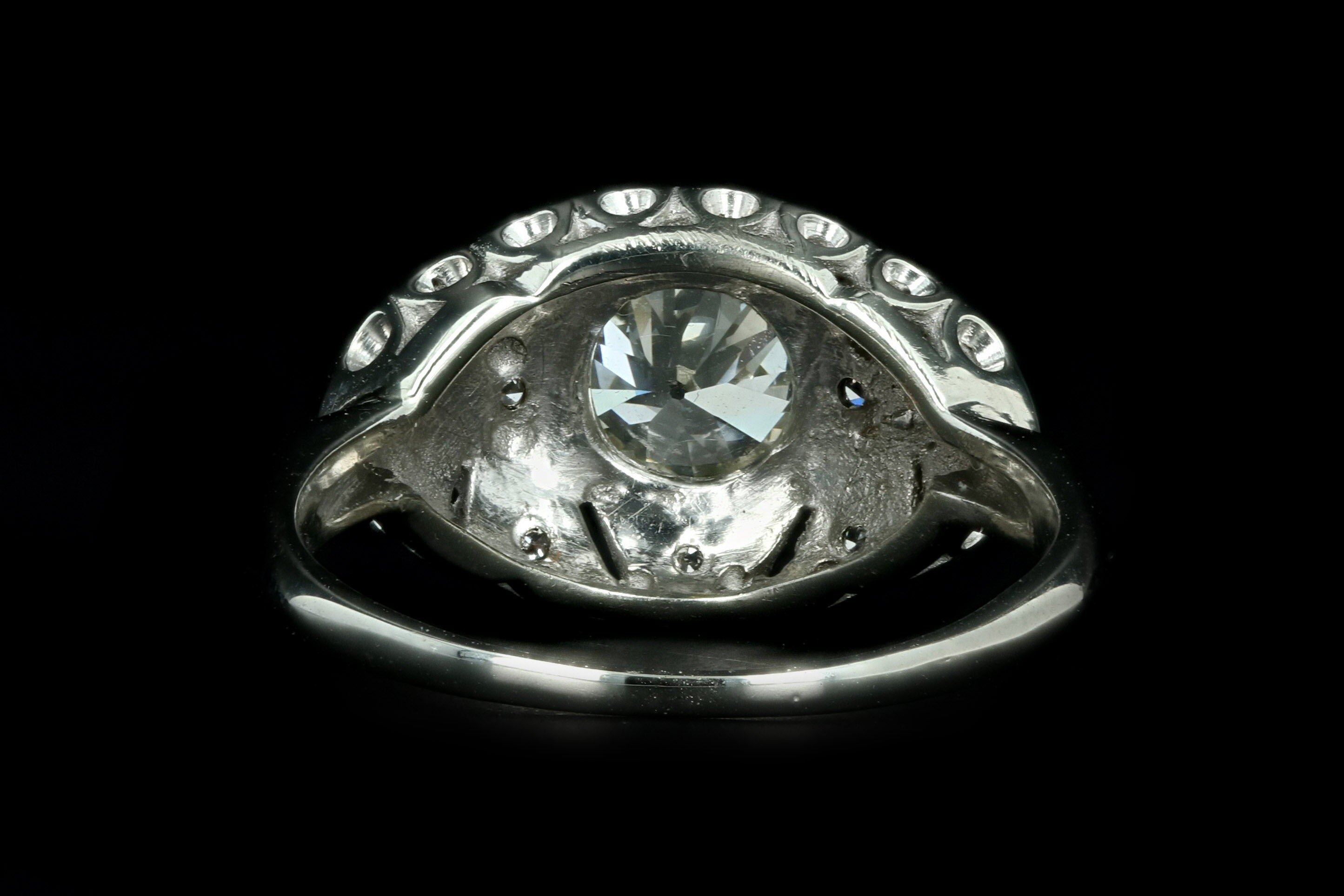 Art Deco 14K White Gold 1 Carat Old European Cut Diamond Engagement Ring - Queen May