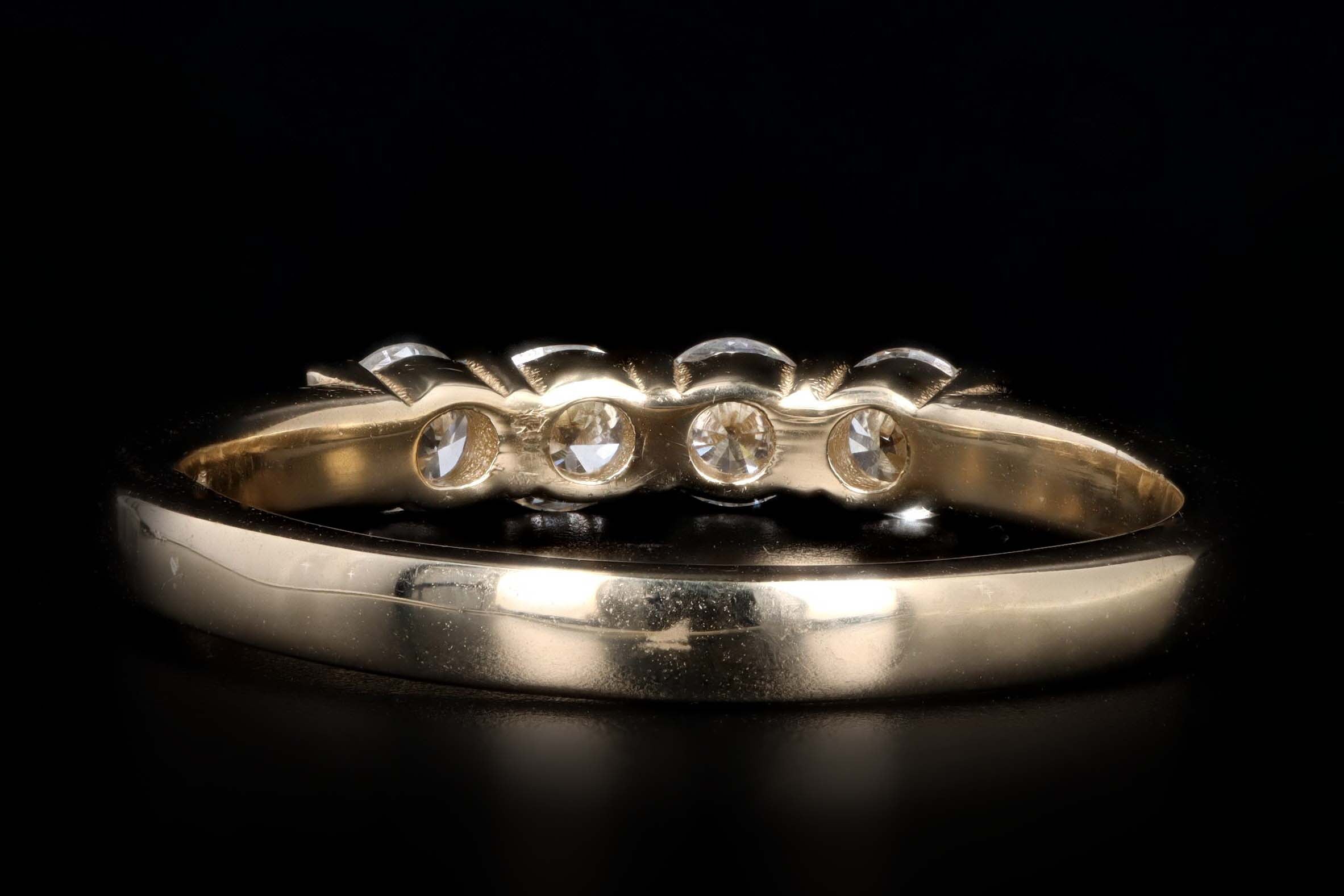 New Platinum or 14K Yellow Gold .45 Carat Total Weight Diamond Four Stone Band - Queen May