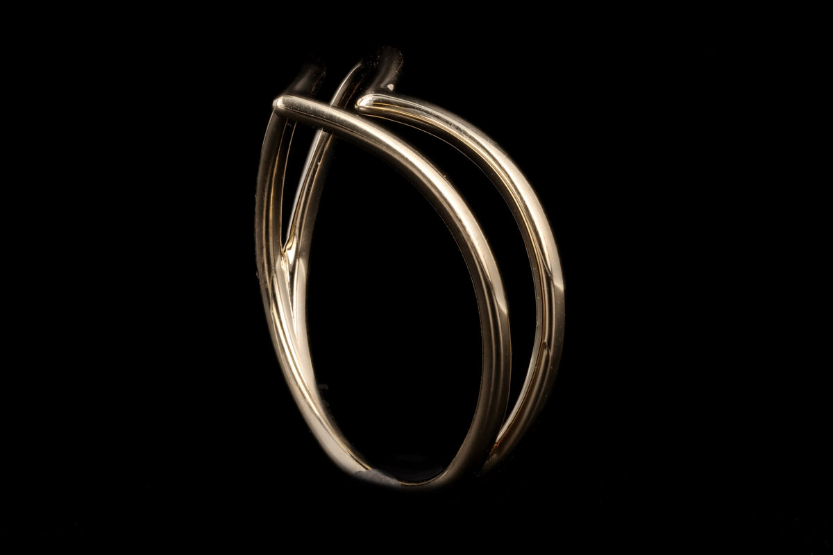 14K Yellow Gold Double V Ring - Queen May