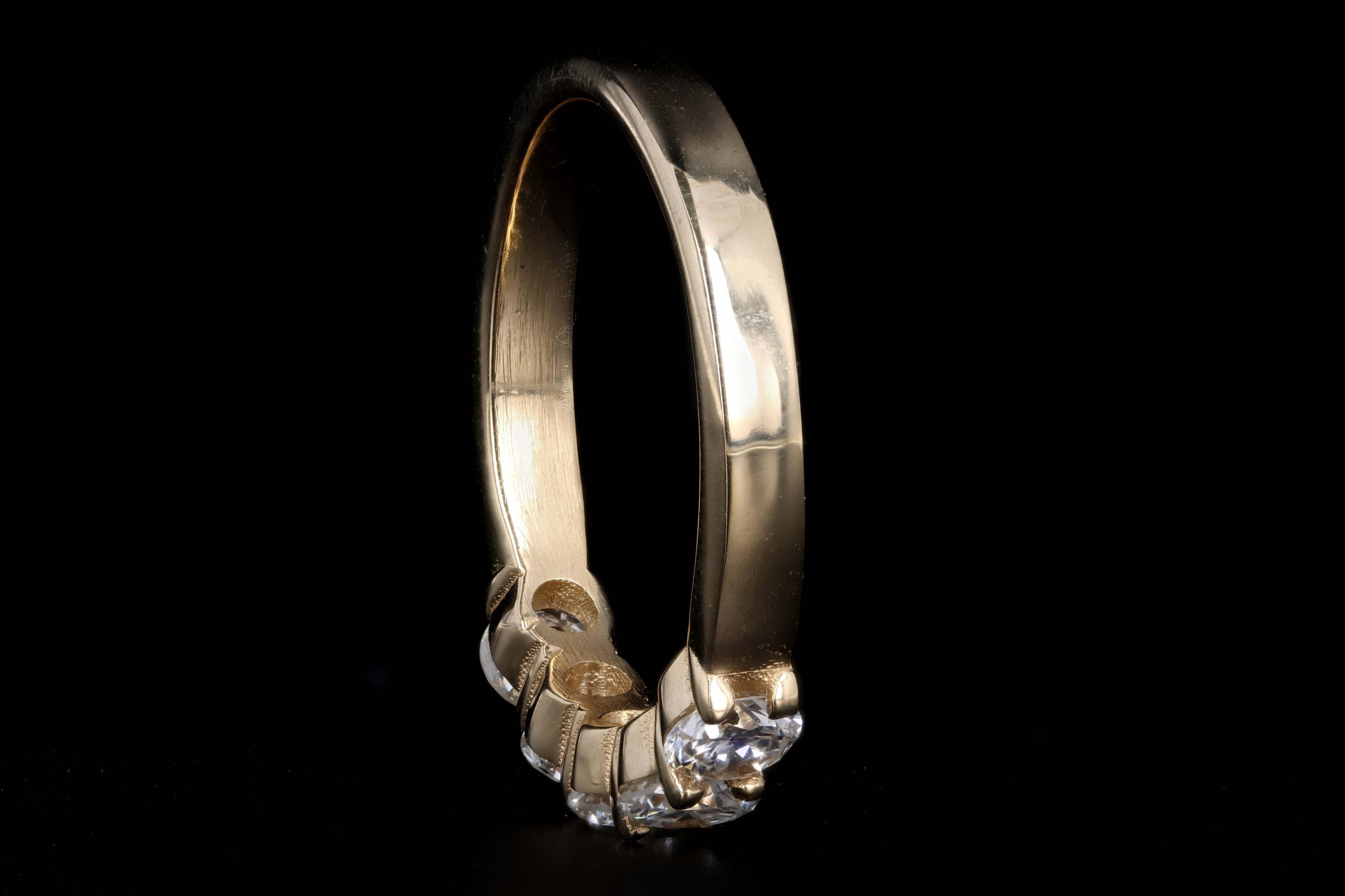 New Platinum or 14K Yellow Gold 1 Carat Total Weight Diamond Five Stone Band - Queen May