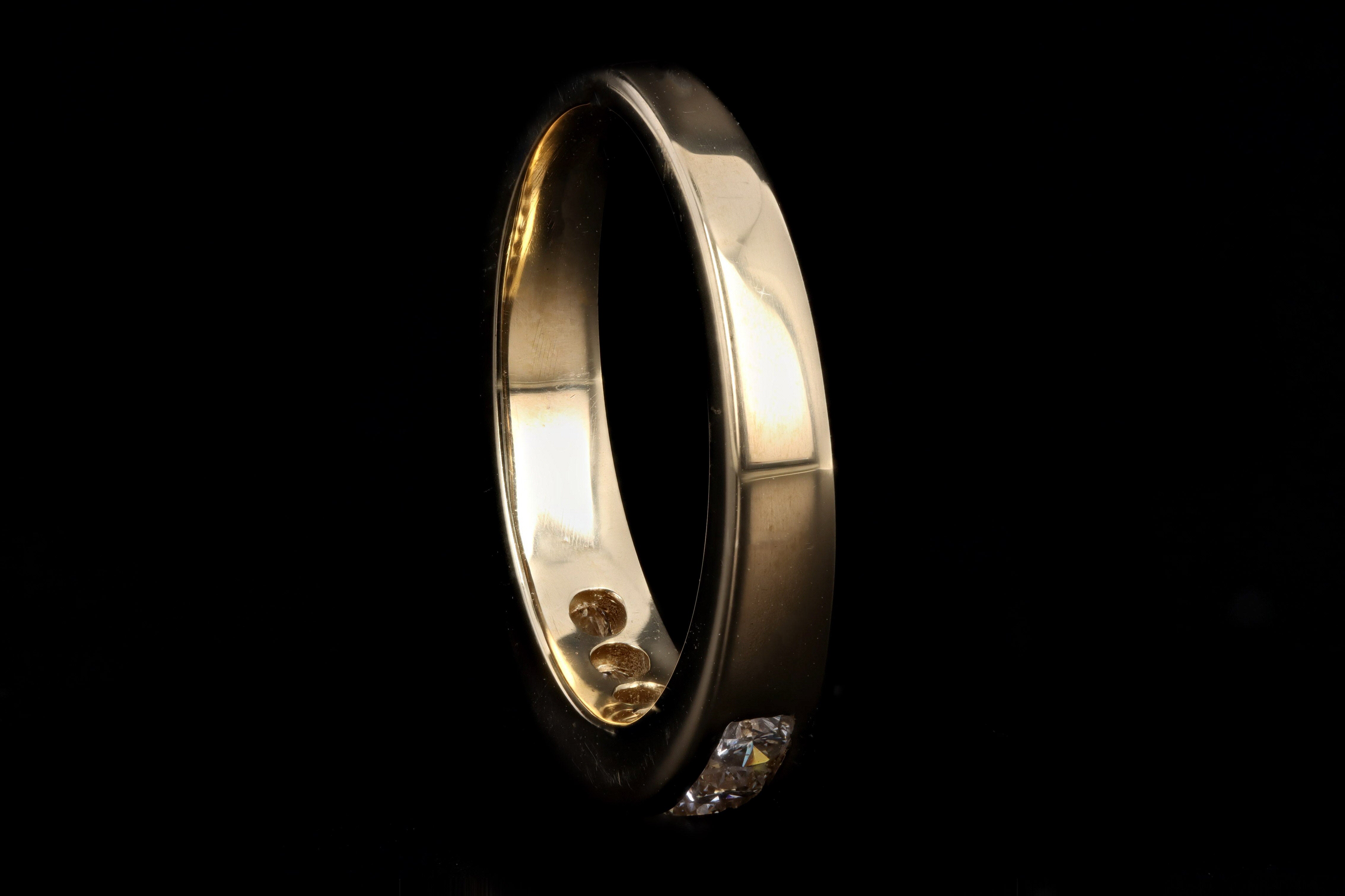 Modern 14K Yellow Gold .50 Carat Total Weight Diamond Channel Wedding Band - Queen May