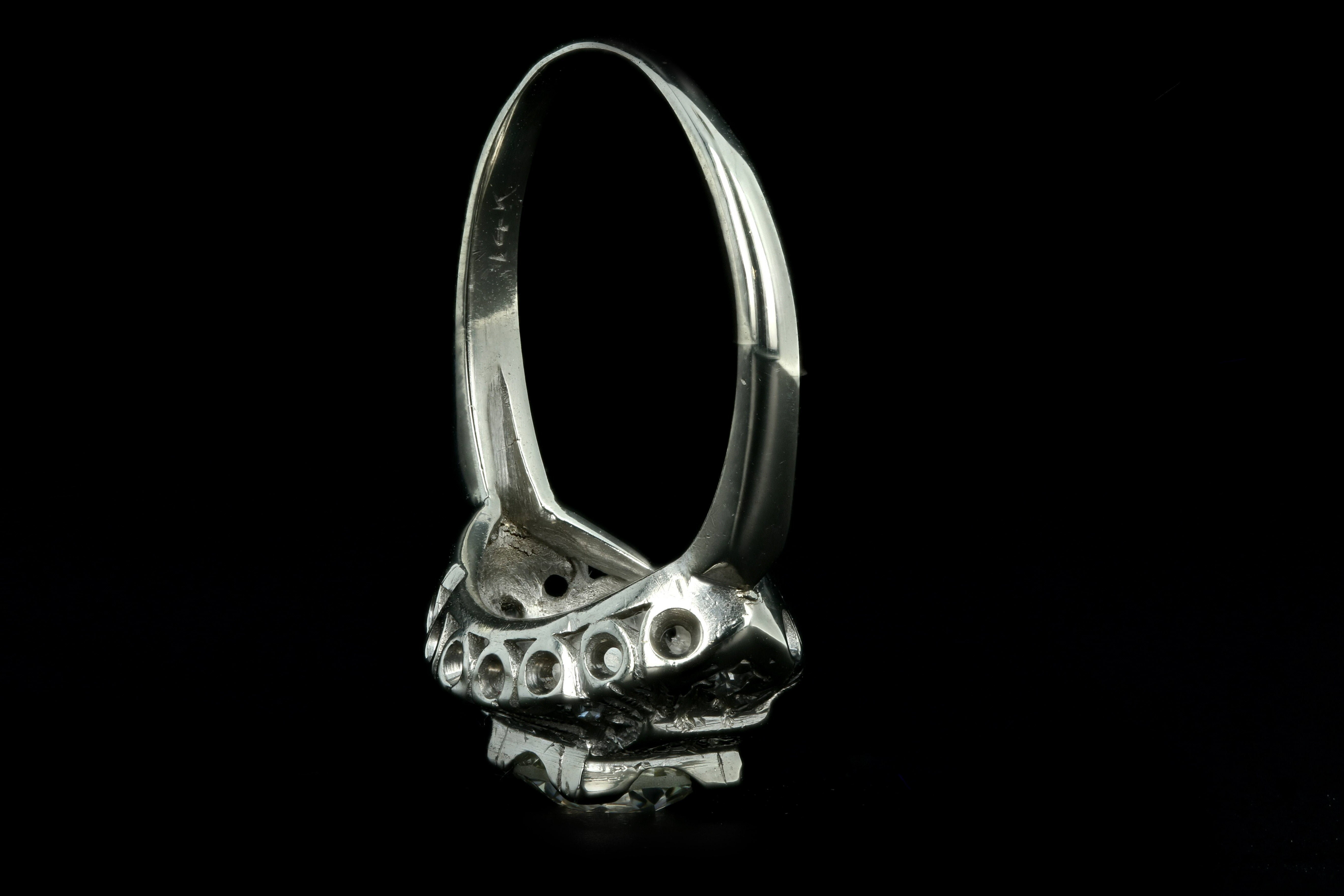 Art Deco 14K White Gold 1 Carat Old European Cut Diamond Engagement Ring - Queen May