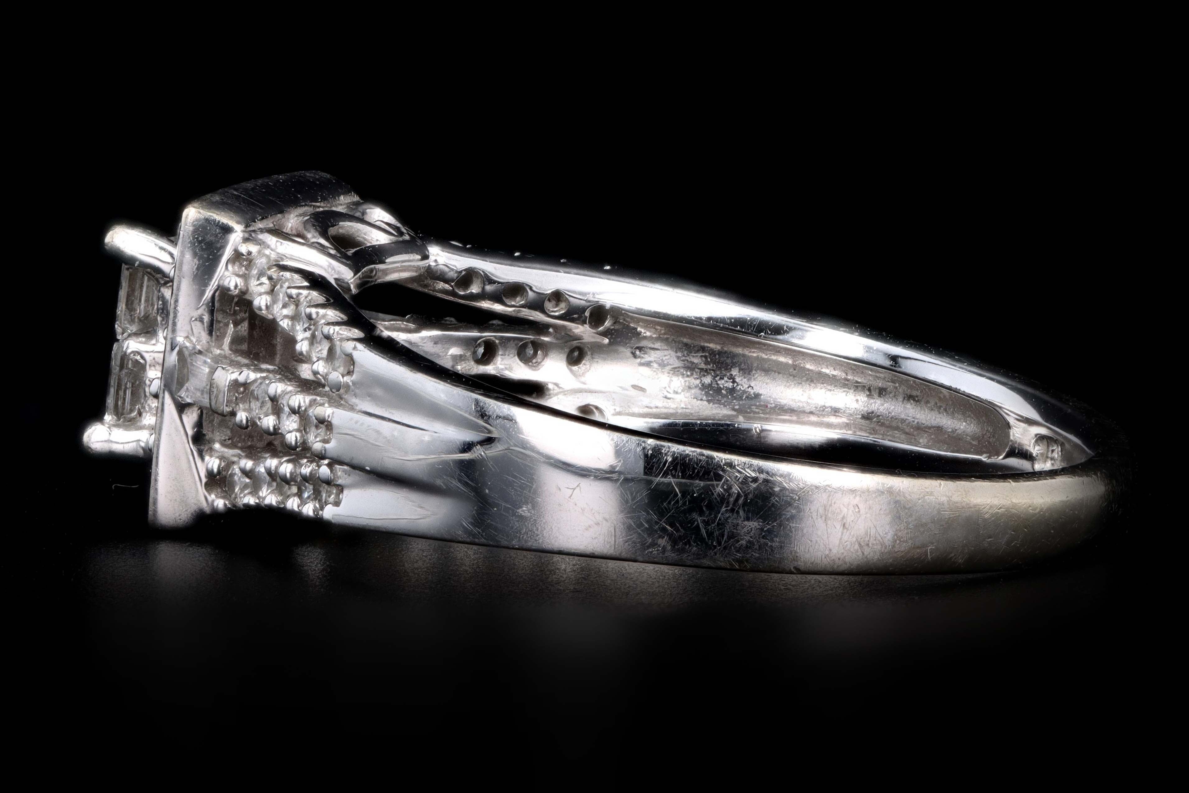 Modern 10K White Gold .50 Carat Princess Cut Diamond Ring - Queen May