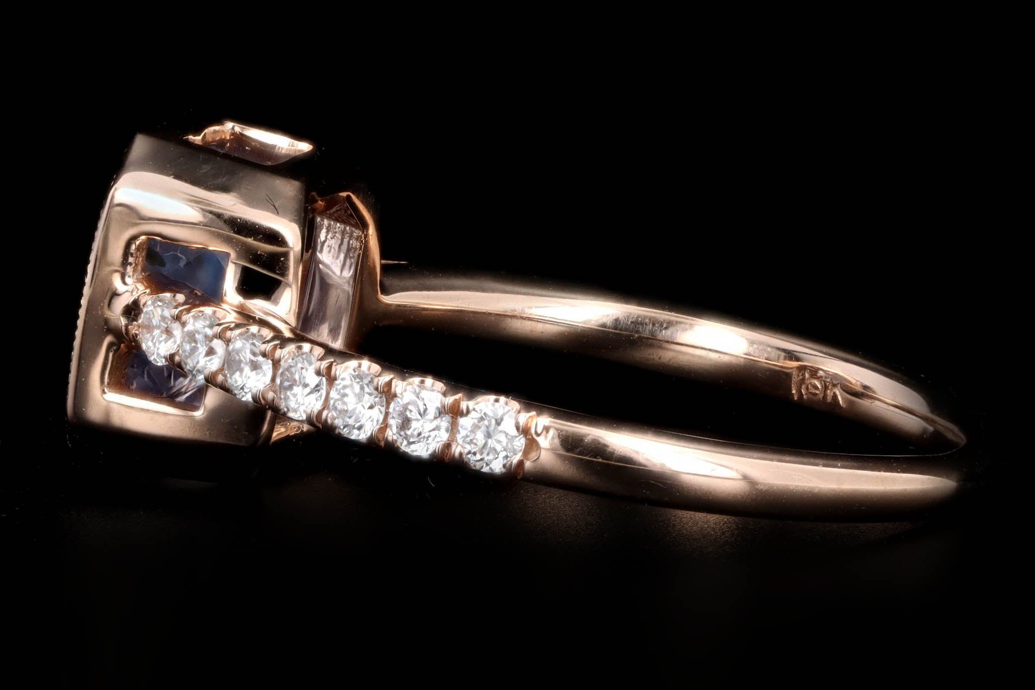 New 18K Rose Gold 2.13 Carat Natural No Heat Ceylon Sapphire & Diamond Ring GIA Certified - Queen May