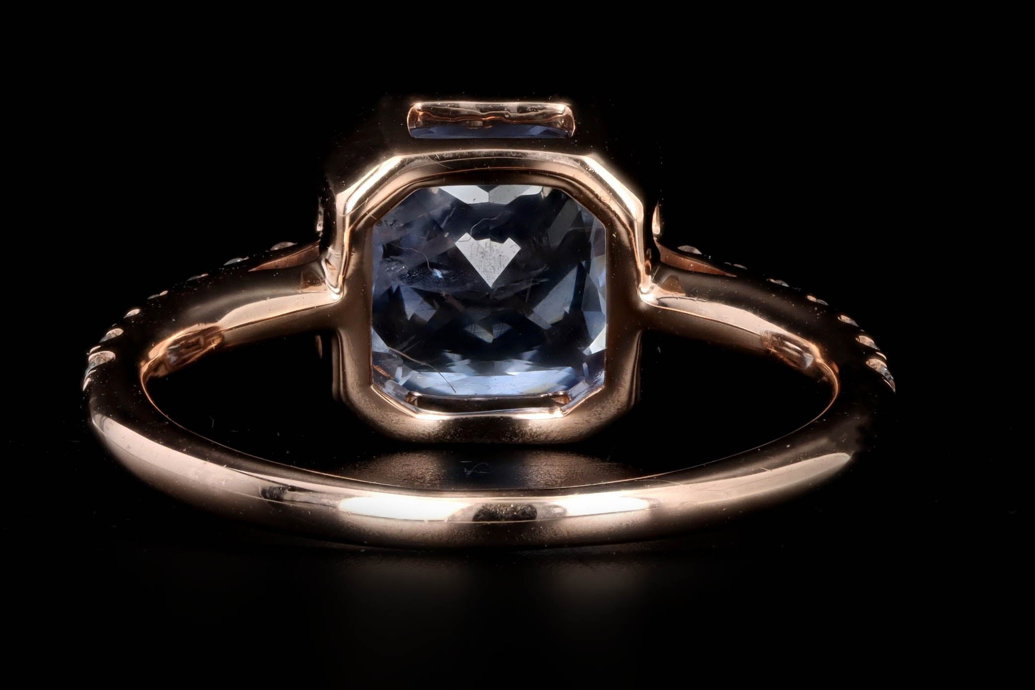 New 18K Rose Gold 2.13 Carat Natural No Heat Ceylon Sapphire & Diamond Ring GIA Certified - Queen May