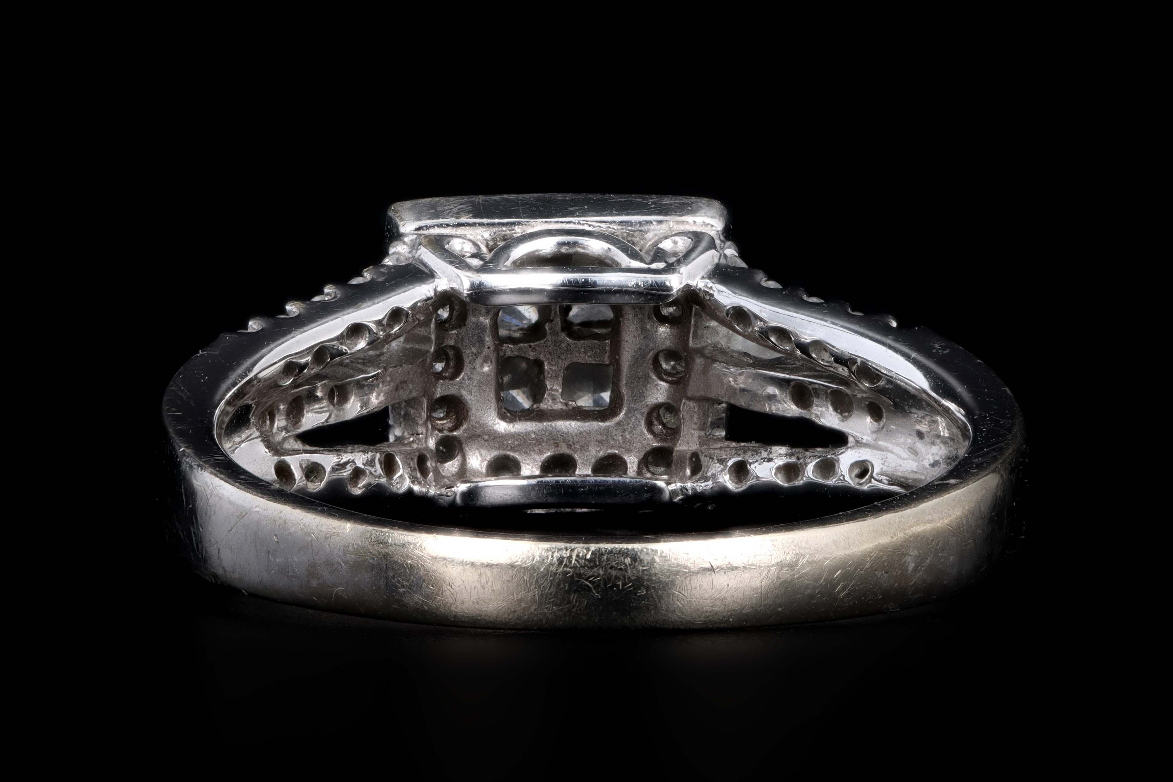 Modern 10K White Gold .50 Carat Princess Cut Diamond Ring - Queen May